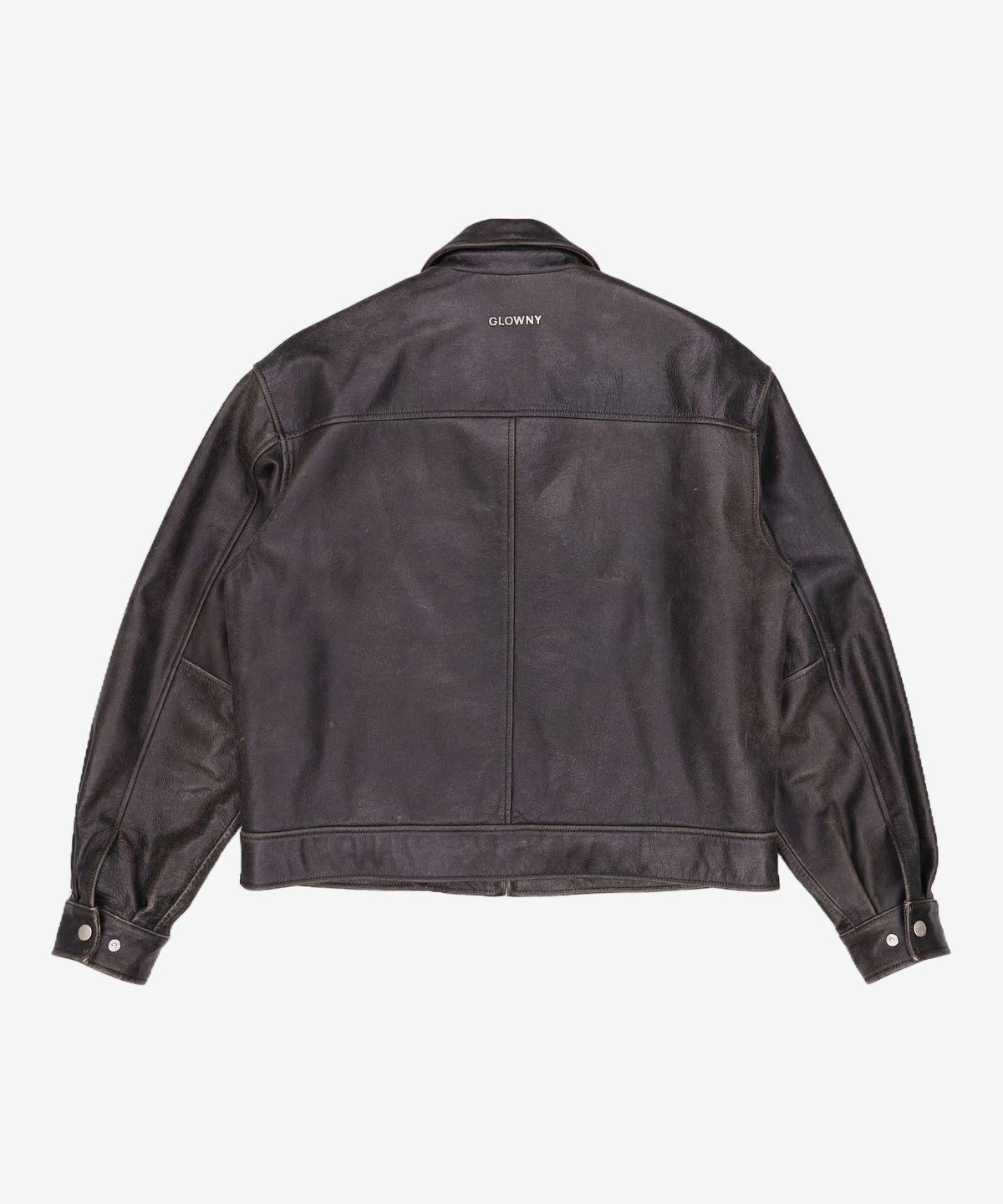 글로니(GLOWNY) FADE LEATHER JACKET - REGULAR (BLACK)