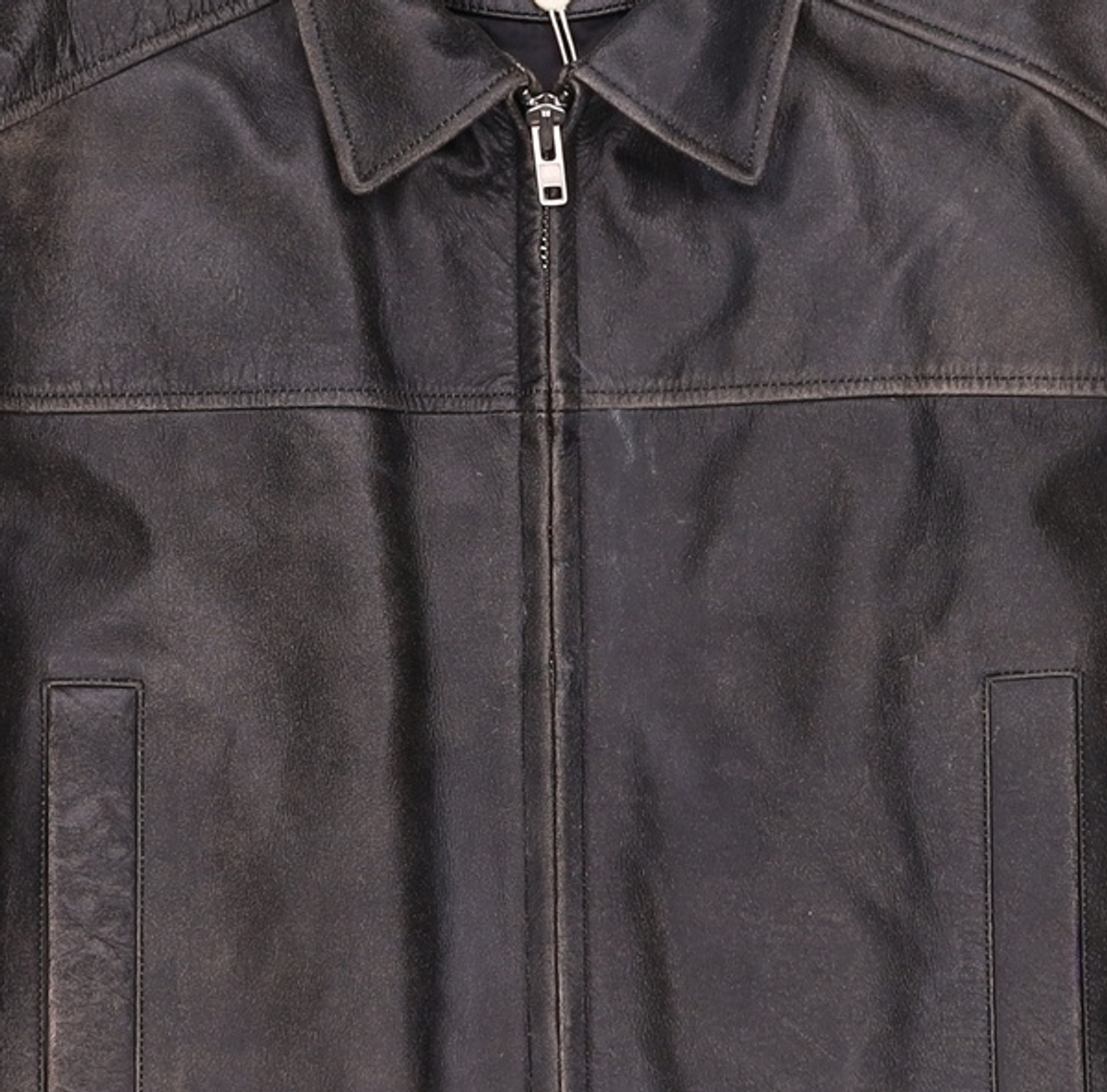 글로니(GLOWNY) FADE LEATHER JACKET - REGULAR (BLACK)