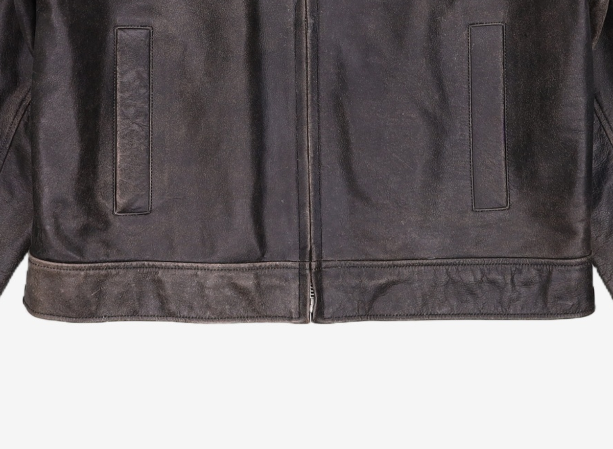 글로니(GLOWNY) FADE LEATHER JACKET - REGULAR (BLACK)
