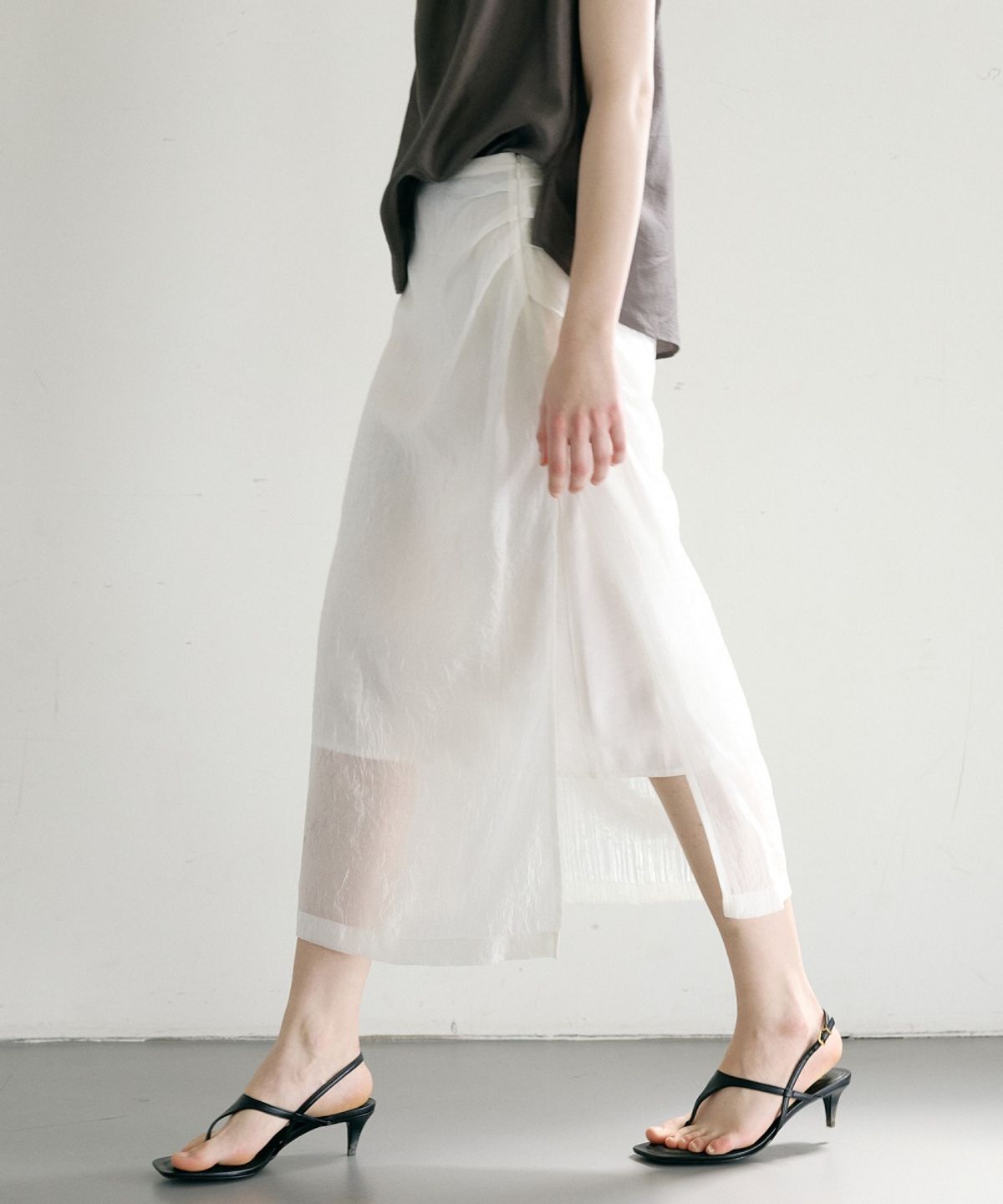올리브 데 올리브(OLIVE DES OLIVE) 실키레이어드 A라인 롱스커트 OW6MS6030