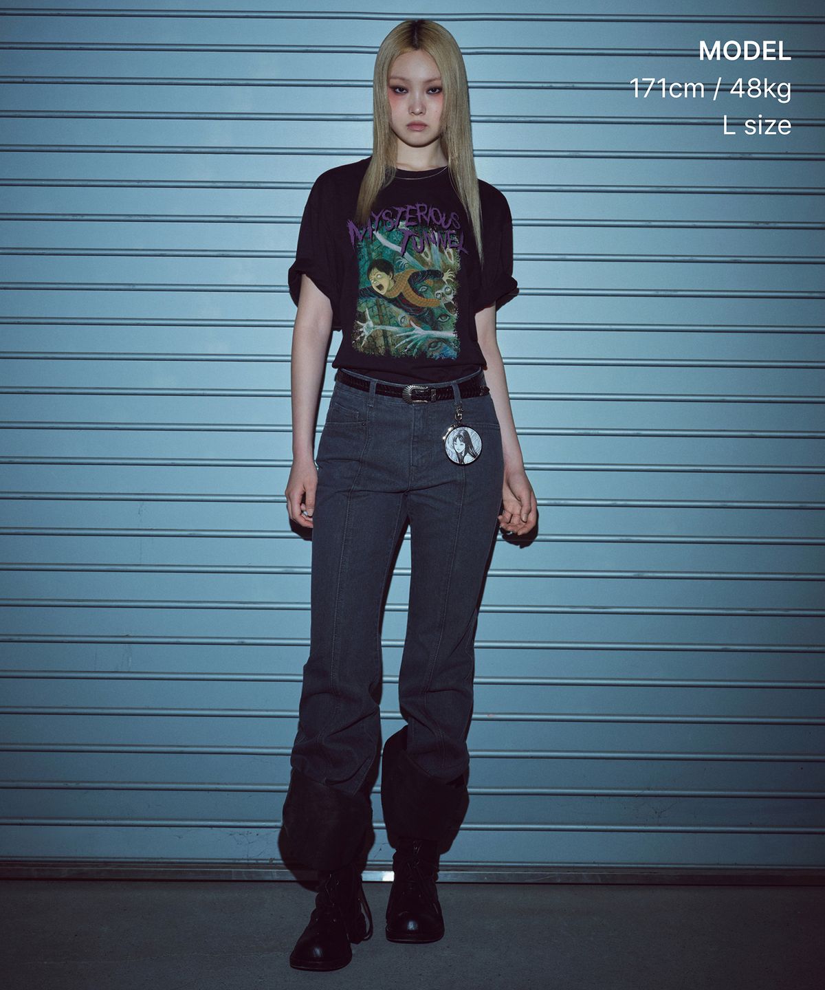 무신사 스탠다드(MUSINSA STANDARD) [이토 준지 컬래버] Mysterious Tunnel 티셔츠 [블랙]