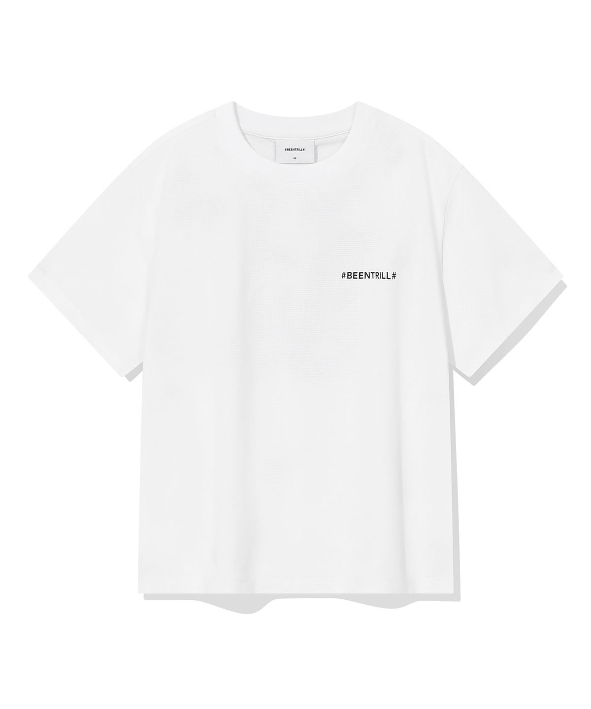 빈트릴(BEENTRILL) 우먼스 디제잉 크롭 반팔티(화이트)