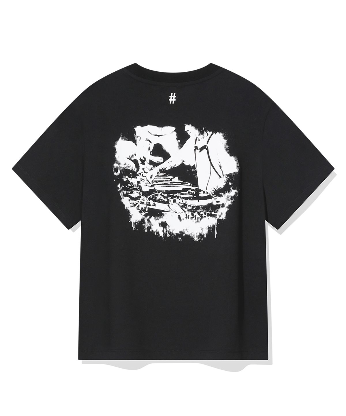 빈트릴(BEENTRILL) 우먼스 디제잉 크롭 반팔티(블랙)