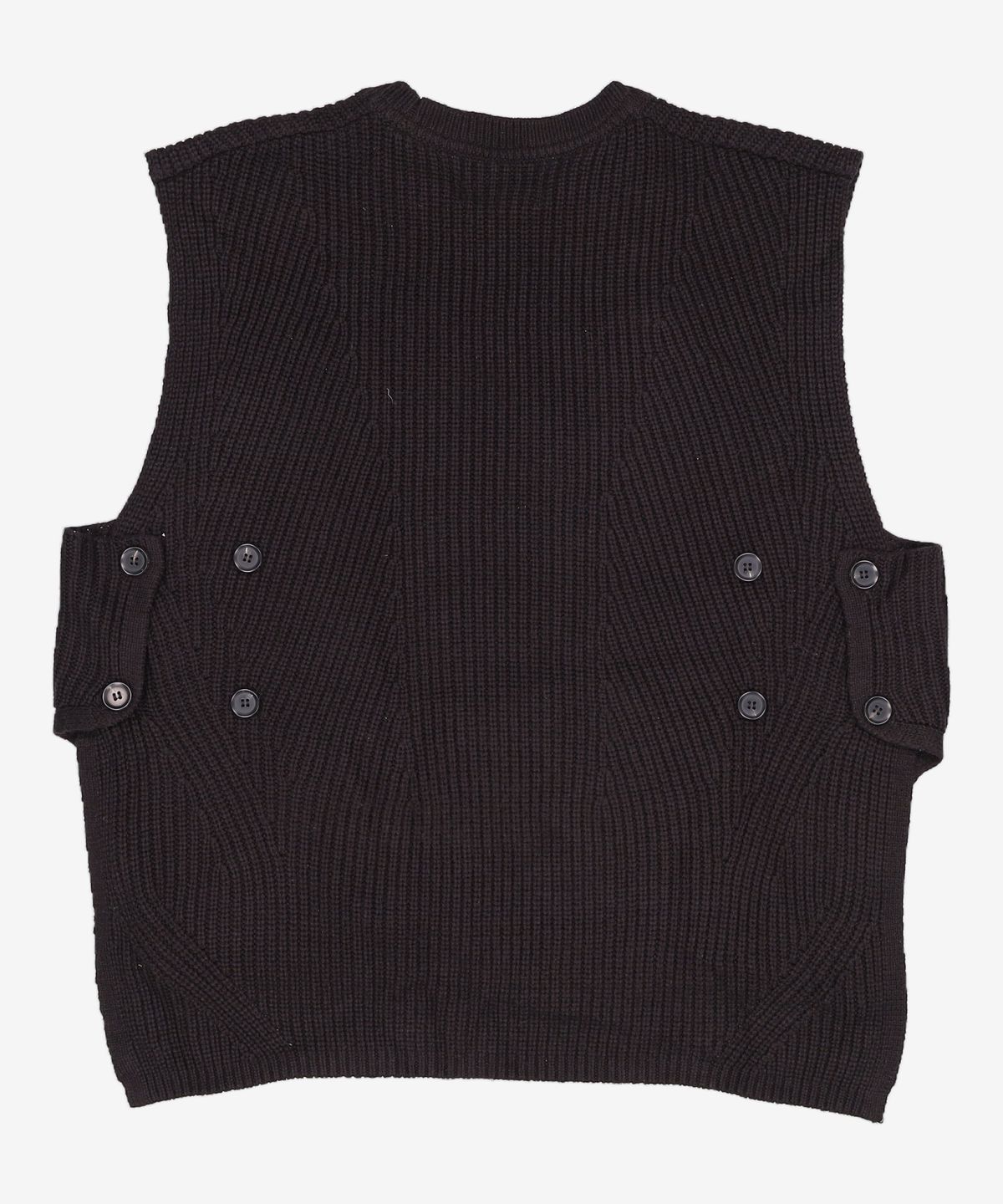 메종미네드(MAISON MINED) SIDE BUTTON KNIT VEST BLACK L