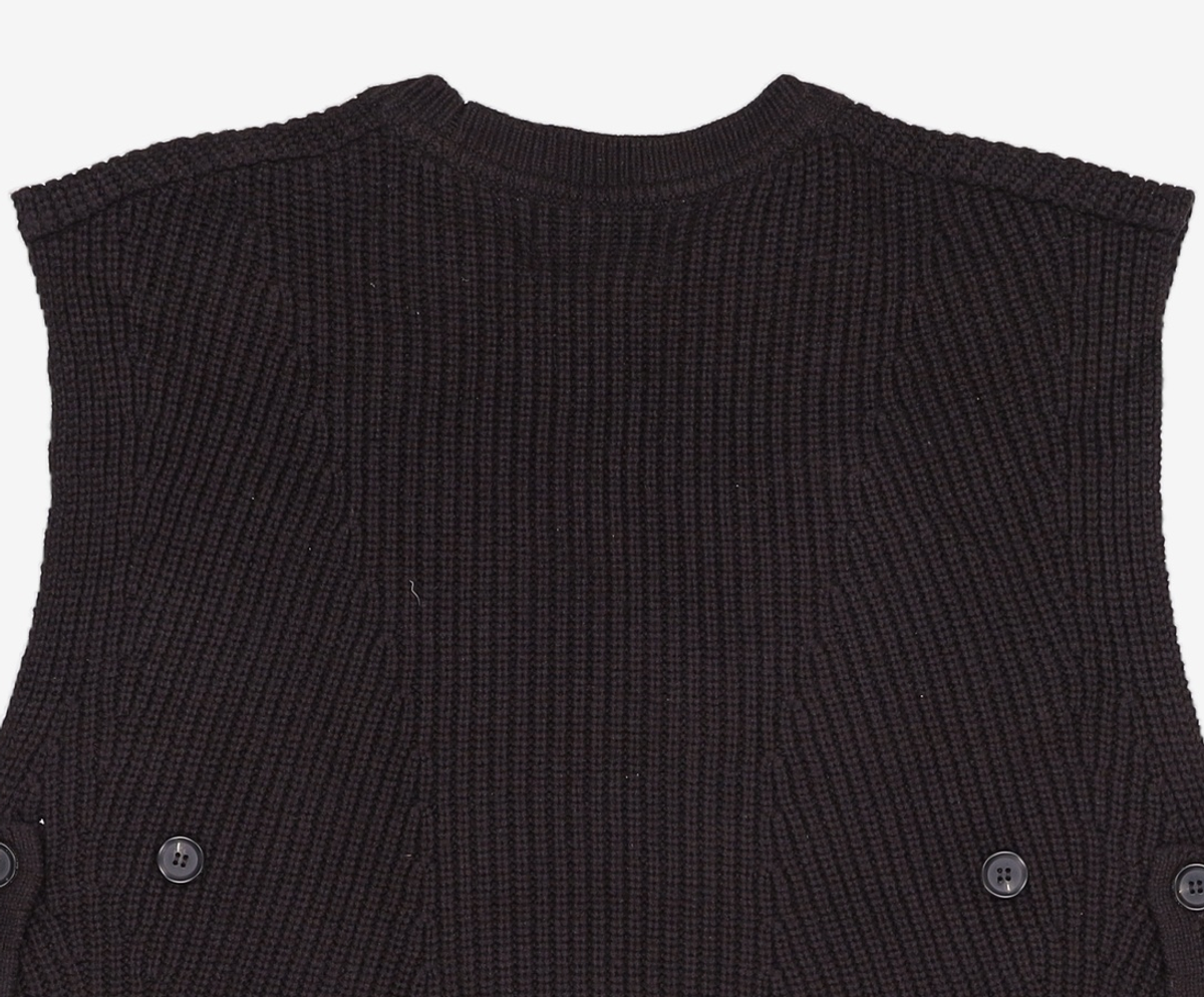 메종미네드(MAISON MINED) SIDE BUTTON KNIT VEST BLACK L