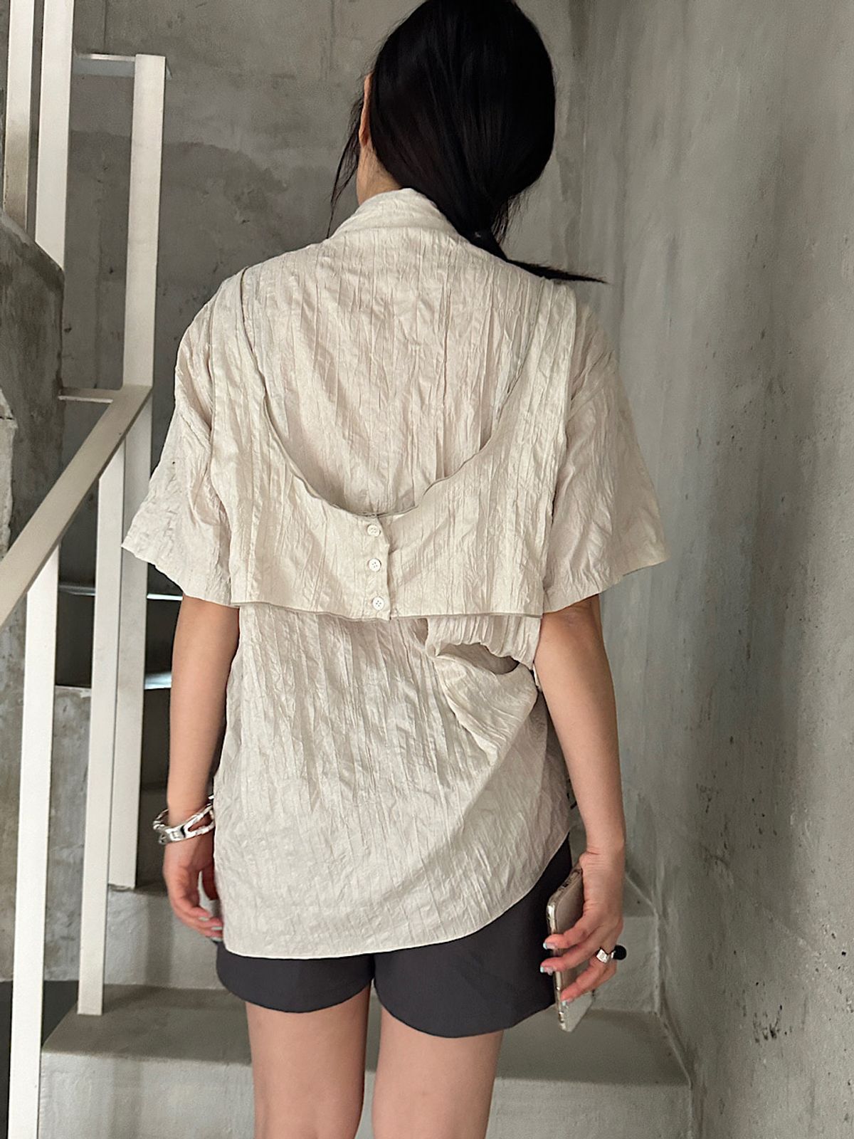 아포엠(APOEM) Soft Crease Blouse Set (3C)