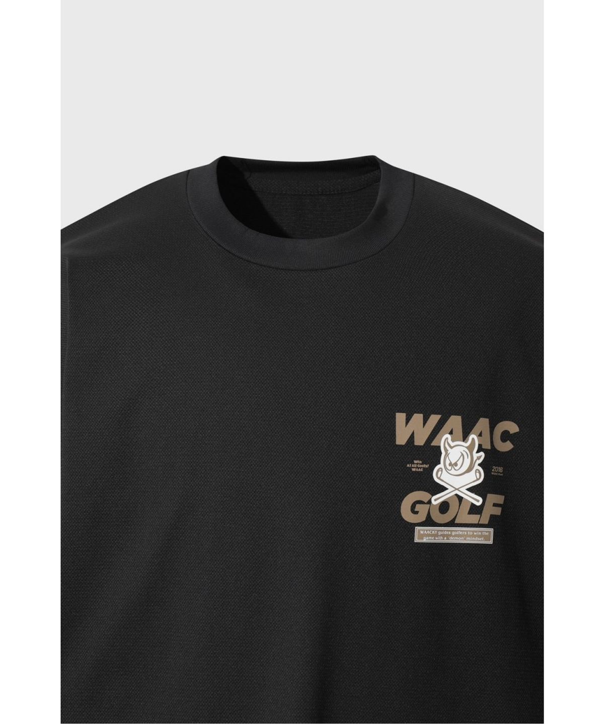 왁(WAAC) Men Tricot mesh high-neck t-shirts WMTCM26330BKX