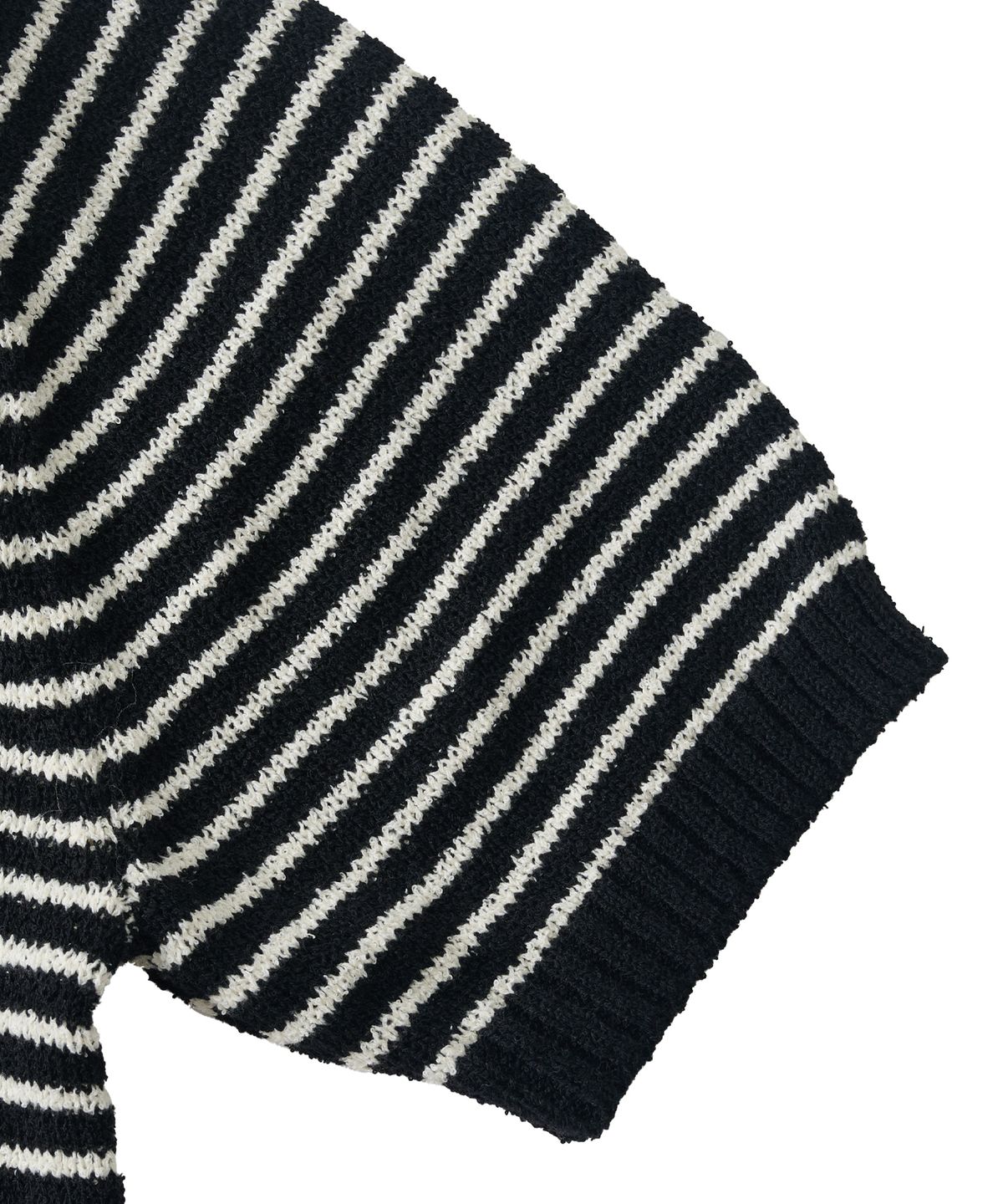 아날로그무드(ANALOG MOOD) 마린 스트라이프 라운드 반팔니트 (블랙)