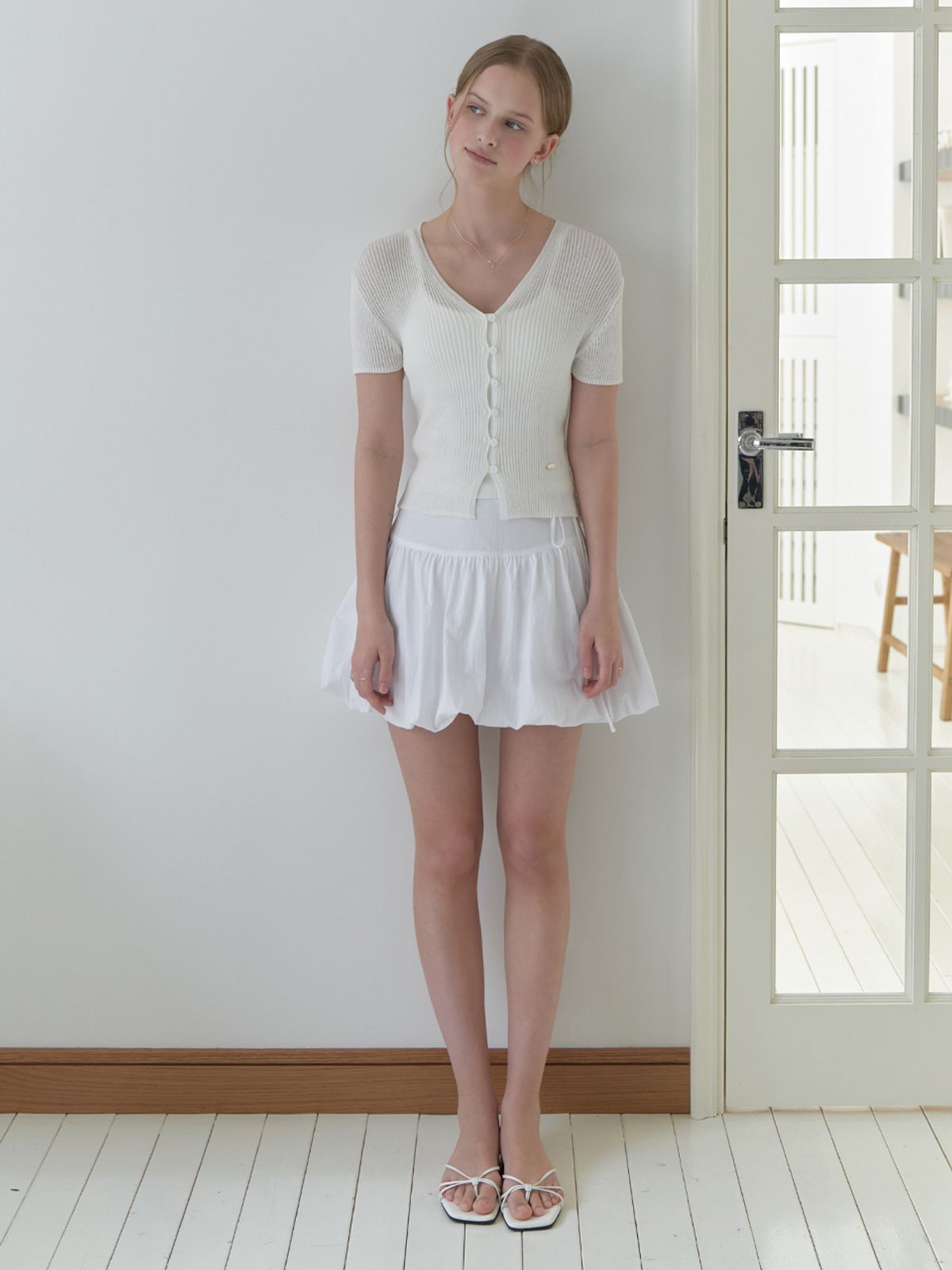 리엘(RE L) Bee half cardigan (ivory)