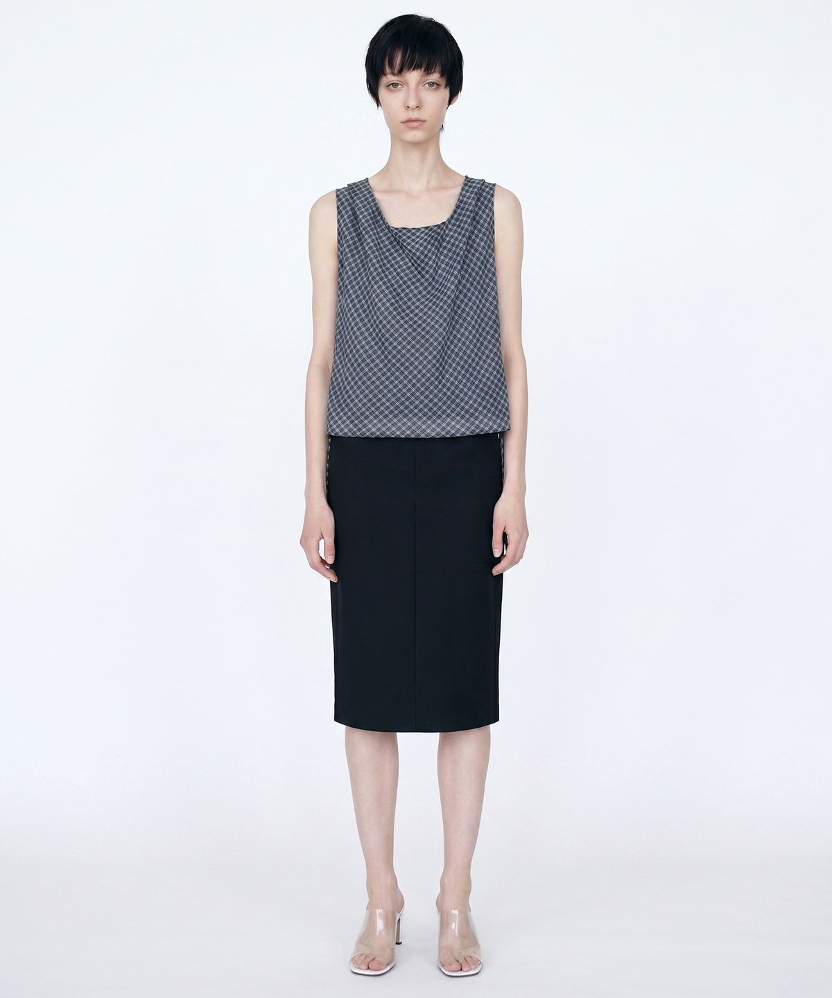메이버유(MAYVERU) Atly Check blouse _ Black