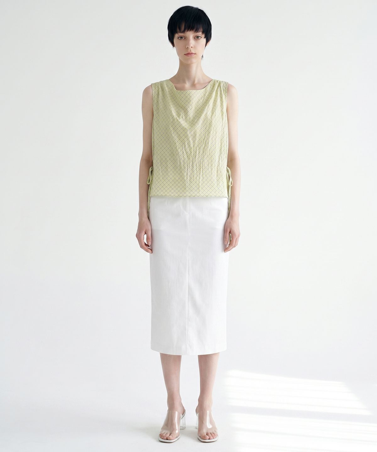 메이버유(MAYVERU) Atly Check blouse _ Yellow