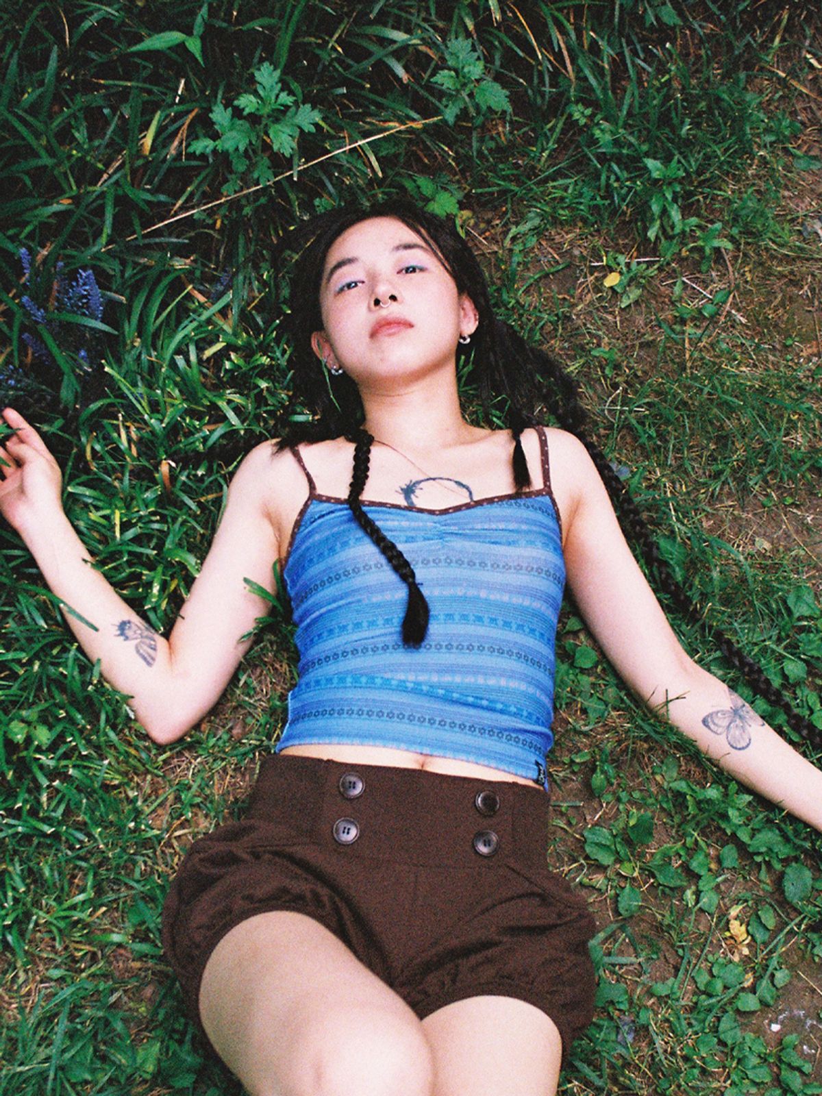 익스파이어드걸(EXPIRED GIRL) Multi Stripe Tank Blueberry