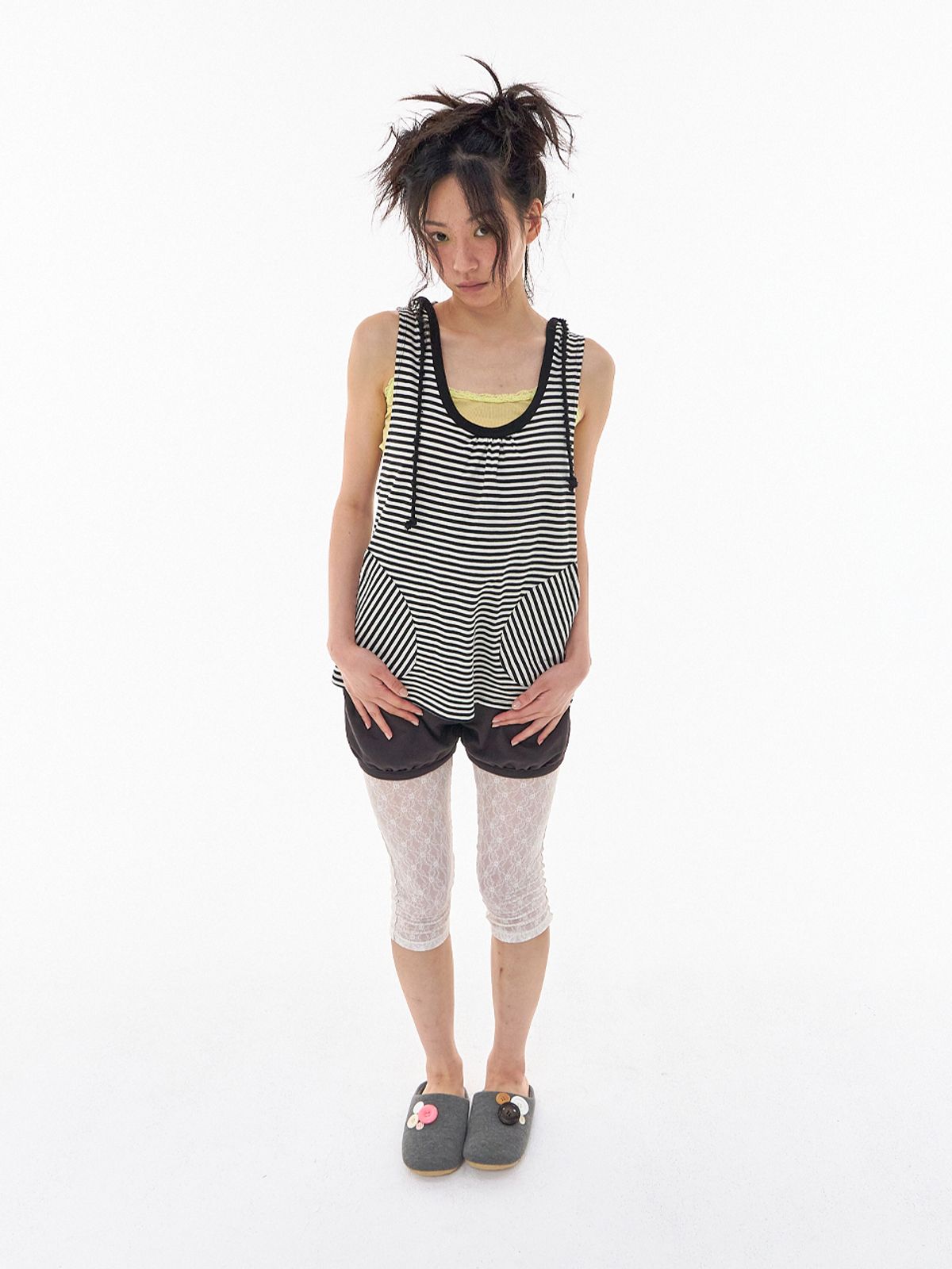 익스파이어드걸(EXPIRED GIRL) Mia Sleeveless Hoodie Stripe