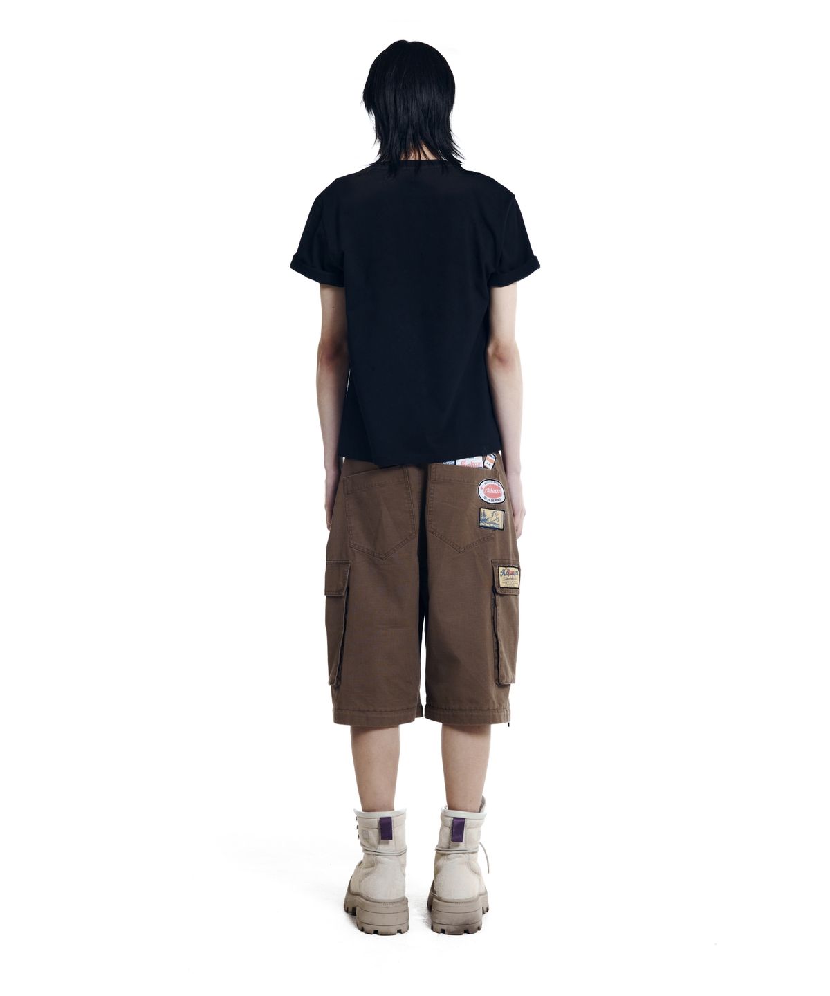 아캄(AAKAM) Patch Cargo Bermuda Pants (Brown)
