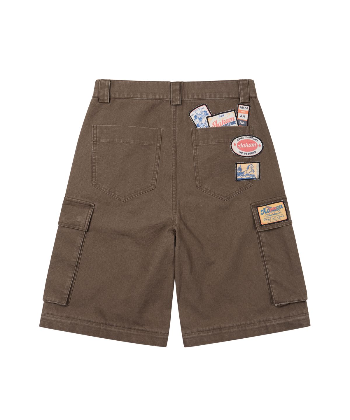 아캄(AAKAM) Patch Cargo Bermuda Pants (Brown)