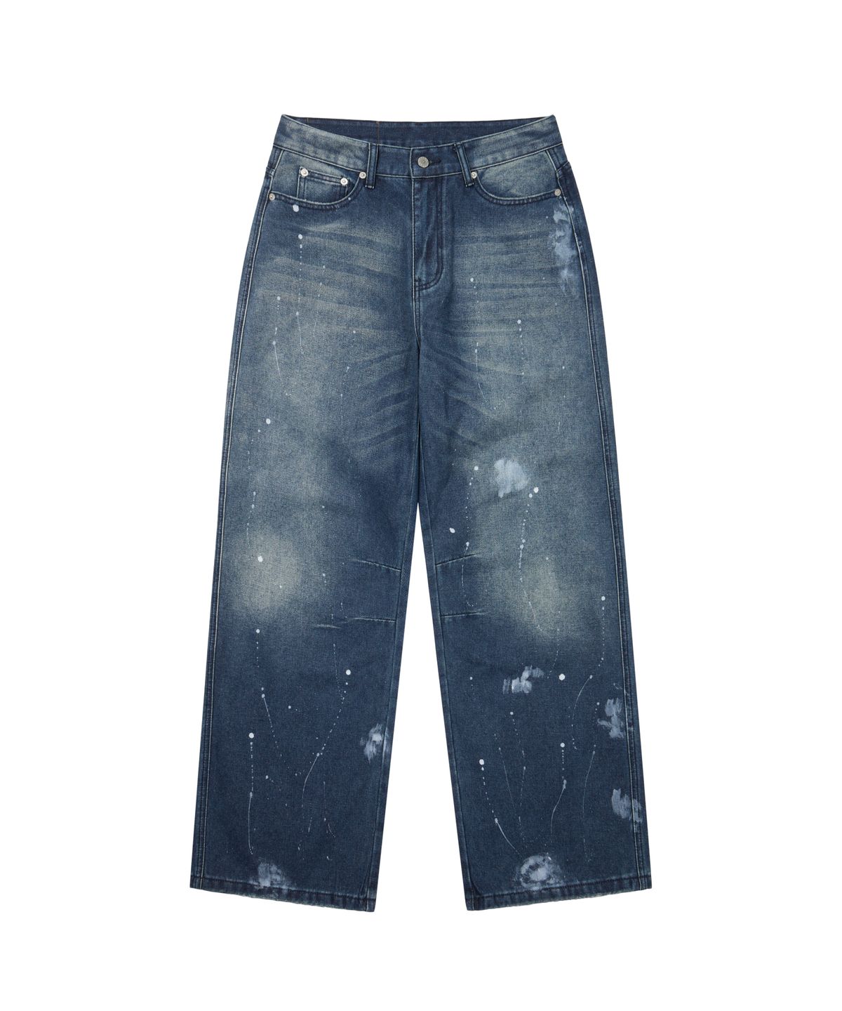 아캄(AAKAM) Splatter Painted Denim Pants (Blue)