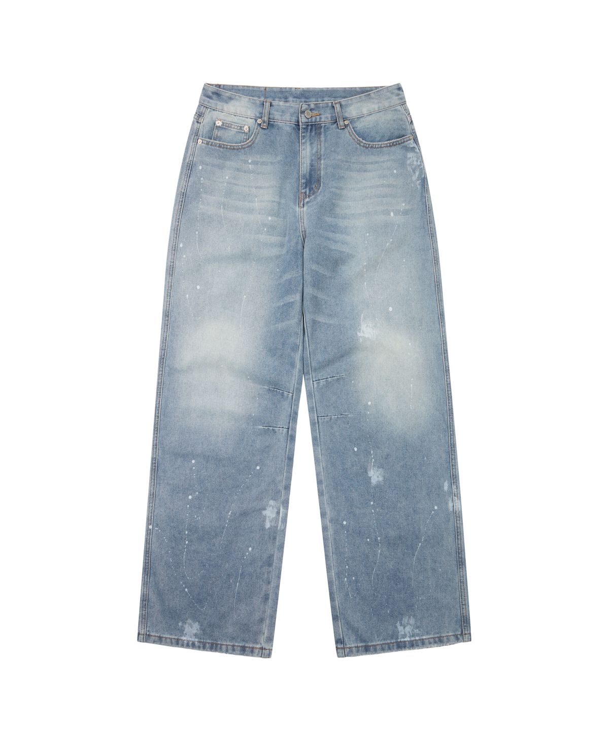 아캄(AAKAM) Splatter Painted Denim Pants (Sky Blue)