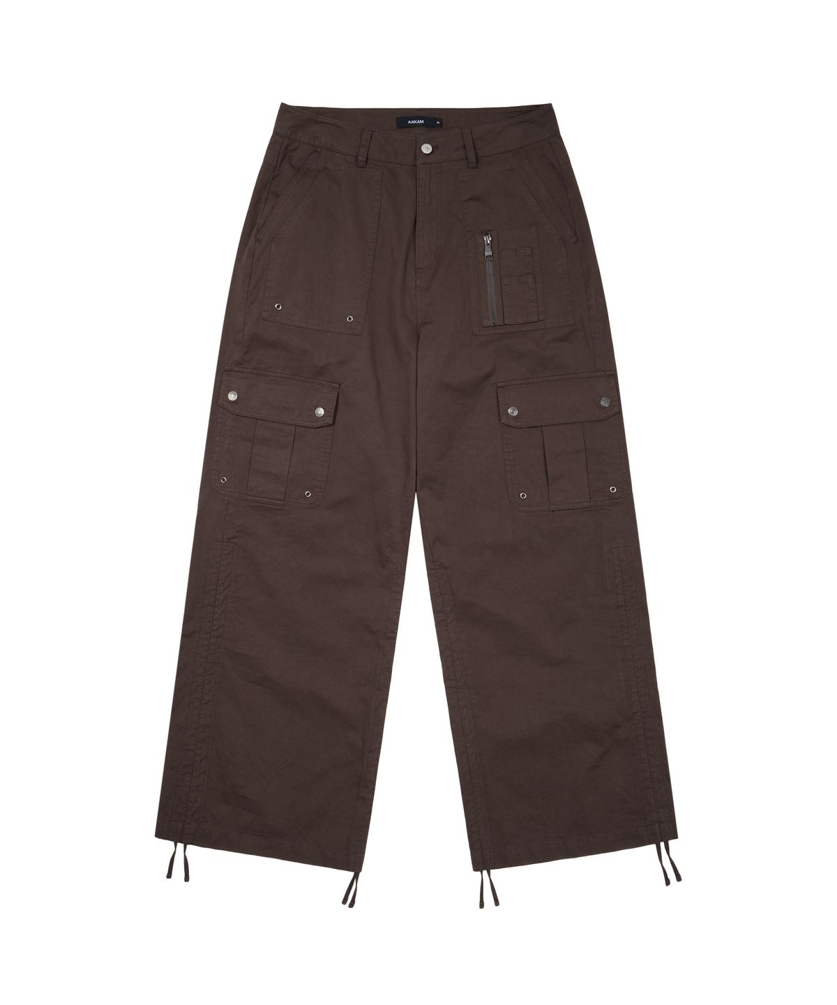 아캄(AAKAM) Shirring Utility Cargo Pants (Brown)