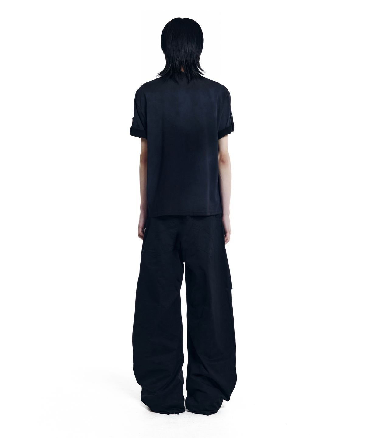 아캄(AAKAM) Shirring Utility Cargo Pants (Black)