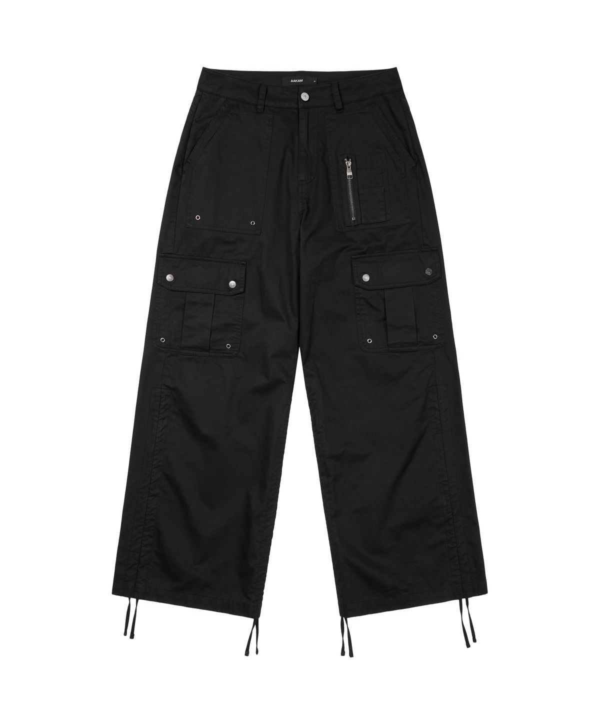 아캄(AAKAM) Shirring Utility Cargo Pants (Black)