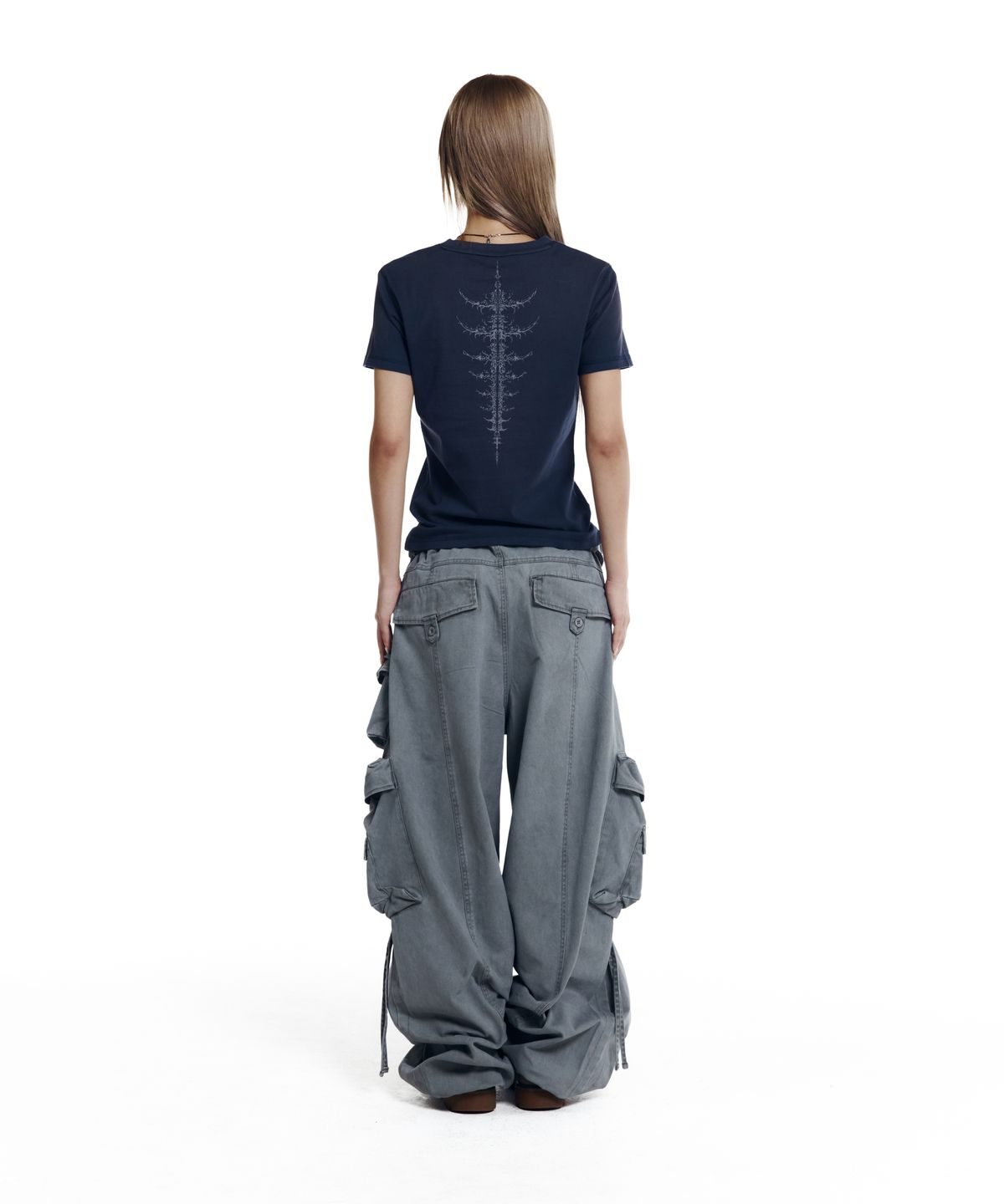 아캄(AAKAM) Heavy Cargo Shirring Pants (Gray)