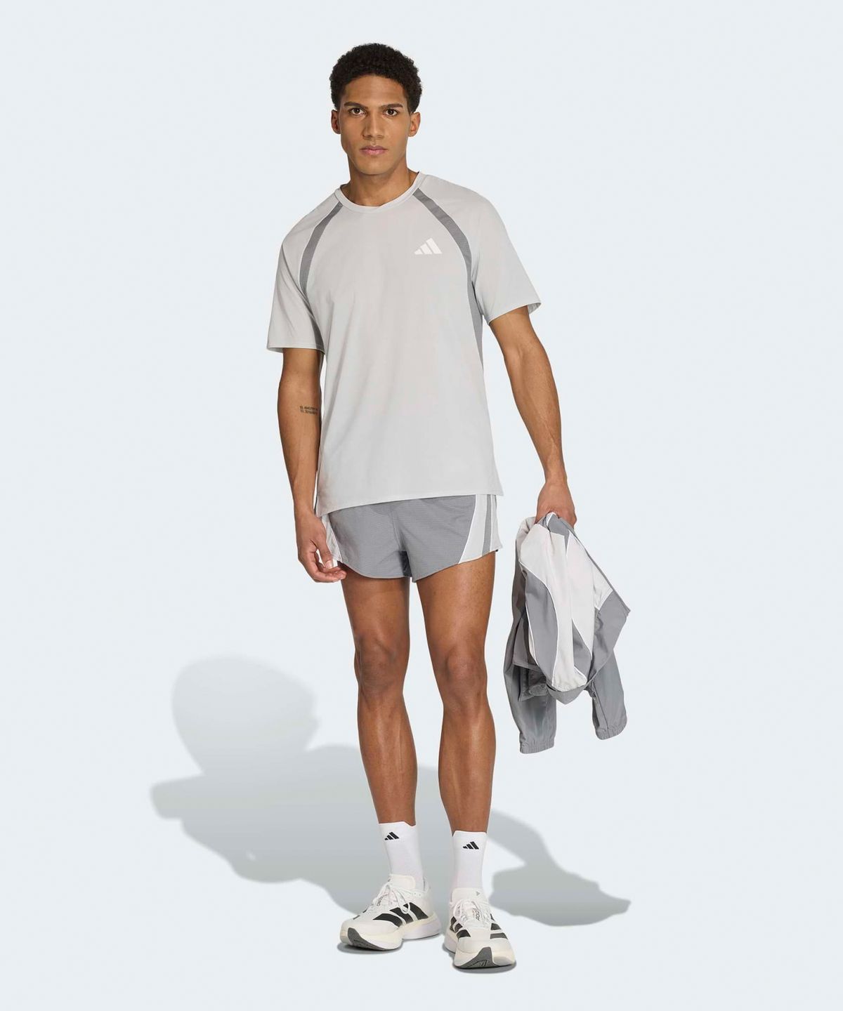 아디다스(ADIDAS) 아디제로 아카이브 러닝 티셔츠 - 그레이 / KG9748