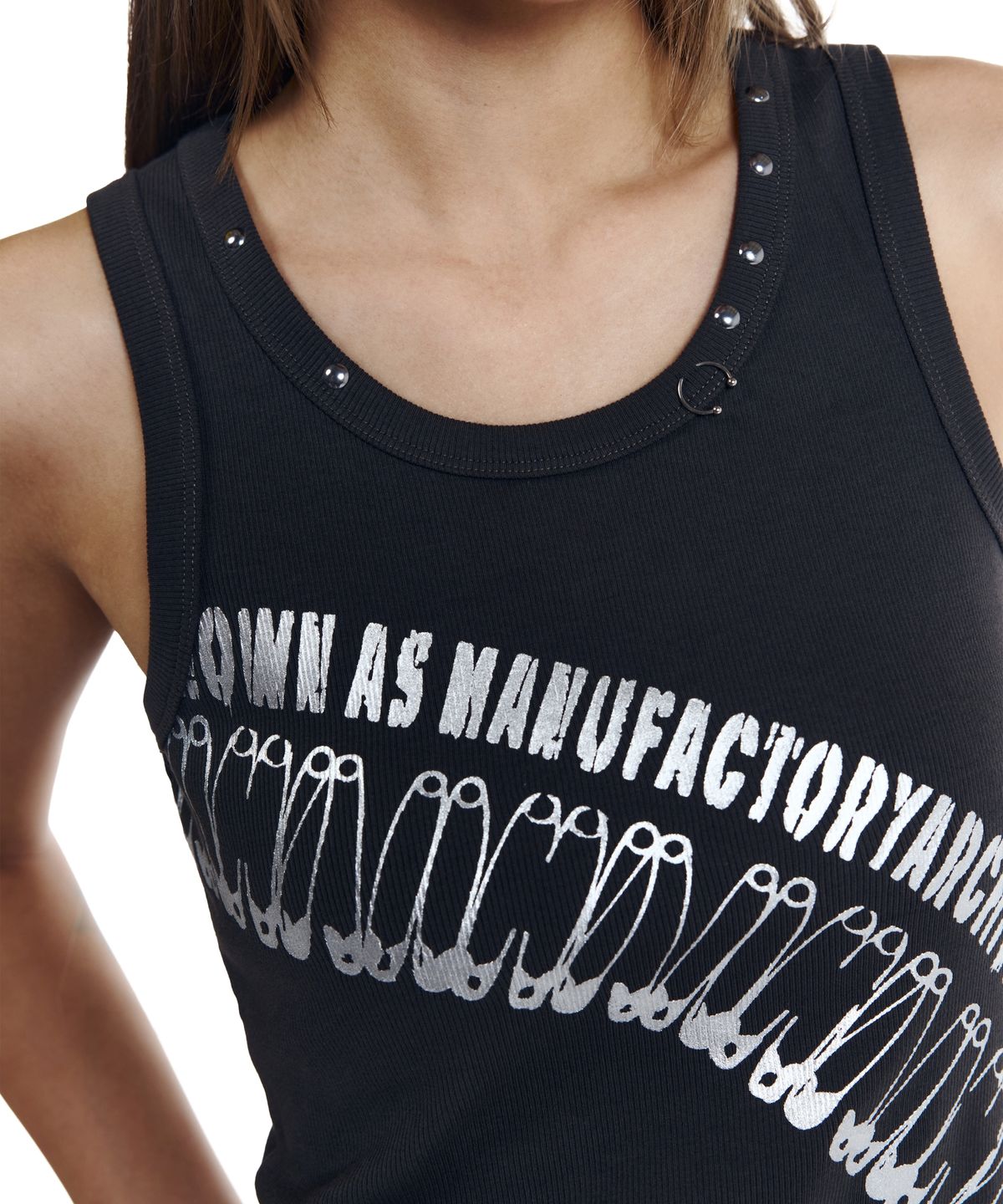 아캄(AAKAM) Safety Pin Sleeveless (Charcoal)