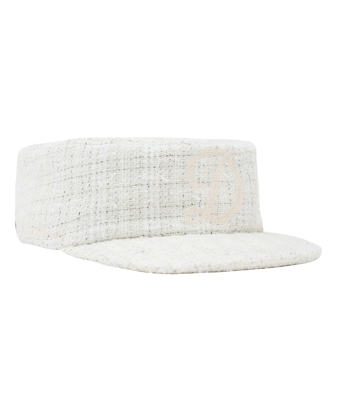 데프(DEF) PILLBOX CAP TWEED WHITE