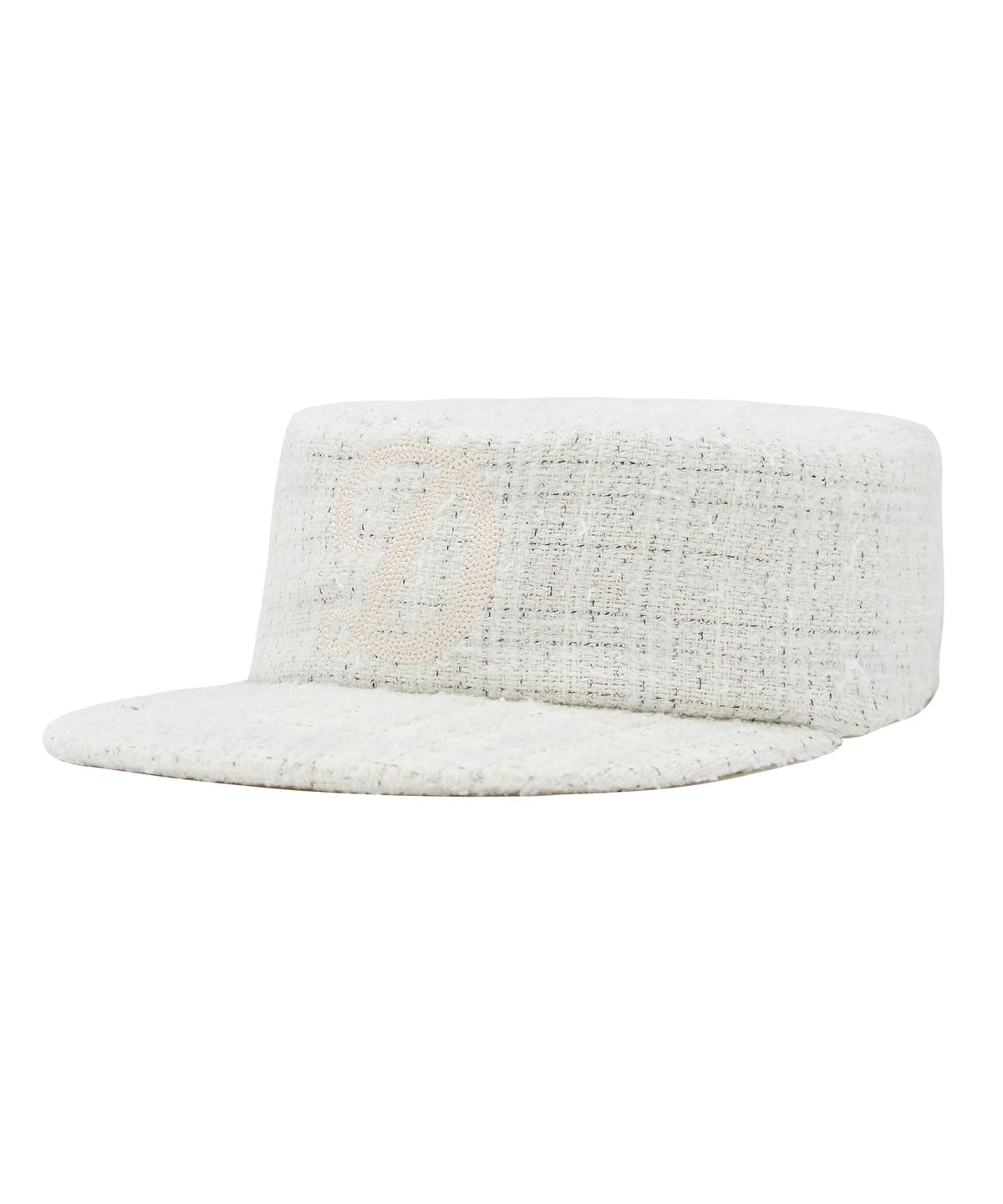 데프(DEF) PILLBOX CAP TWEED WHITE