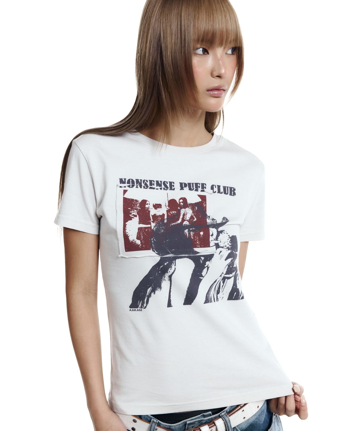 아캄(AAKAM) Nonsense Puff Club Half Top (Beige)