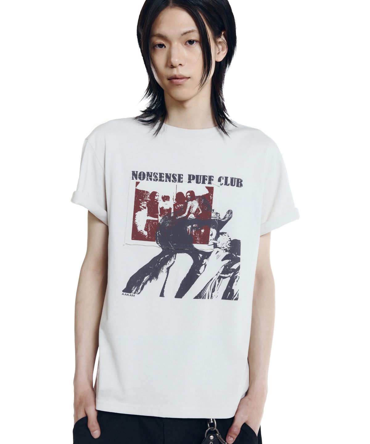 아캄(AAKAM) Nonsense Puff Club Half Top (Beige)