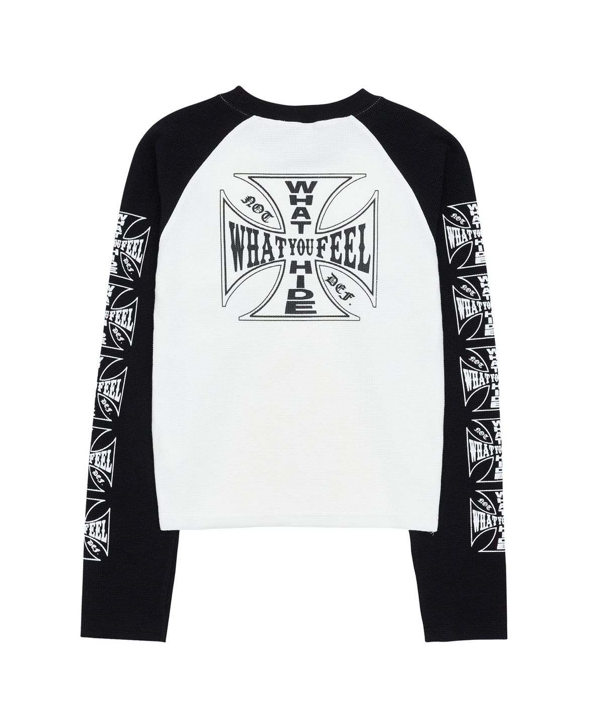데프(DEF) DEF WOMENS WAFFLE LONG SLEEVES BLACK