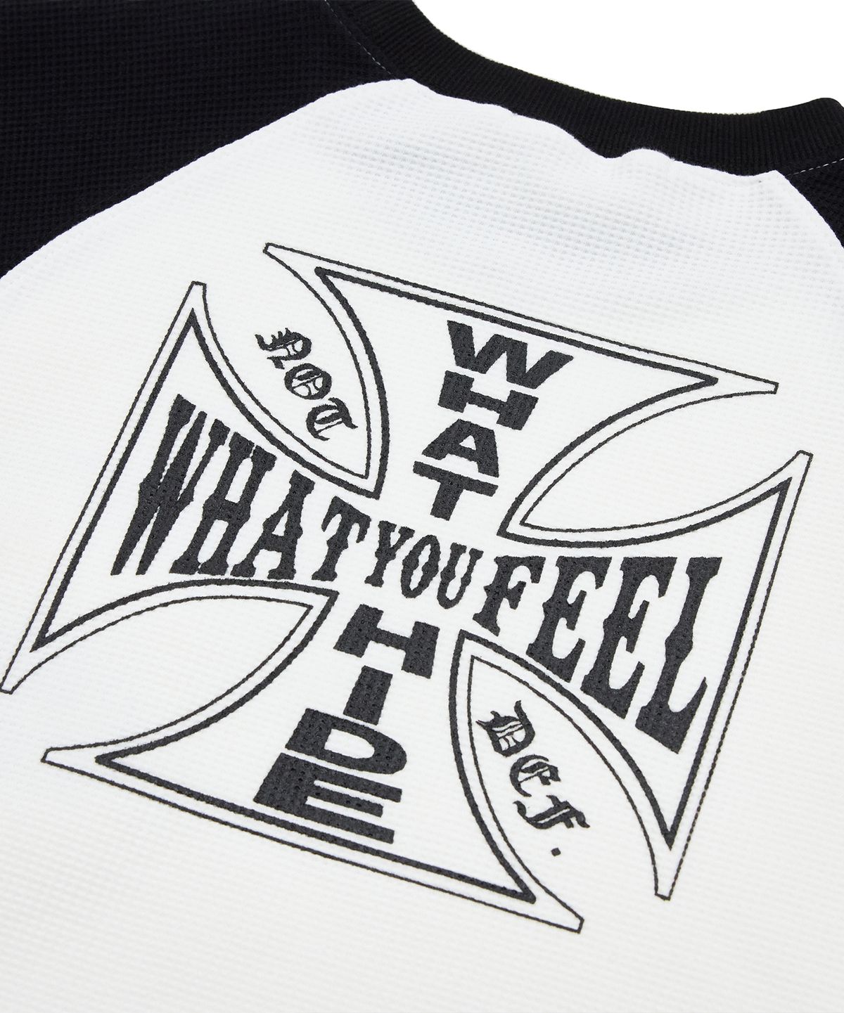 데프(DEF) DEF WOMENS WAFFLE LONG SLEEVES BLACK