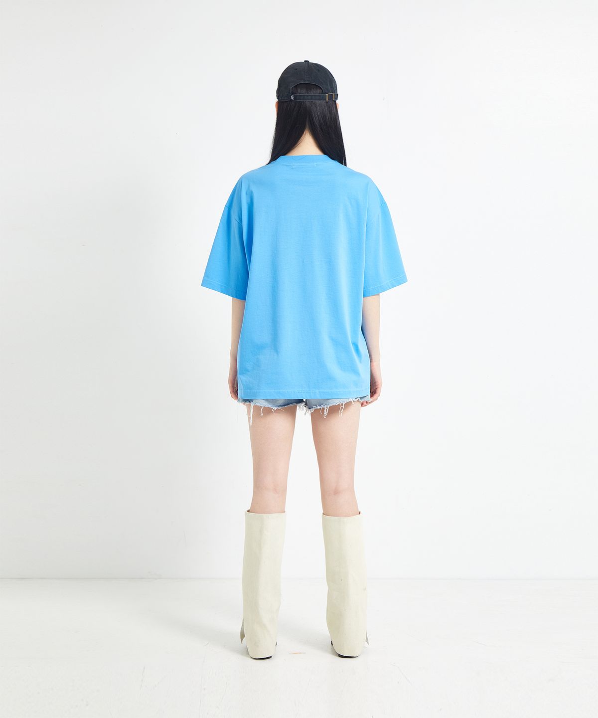 코튼리버스클럽(COTTONREBIRTHCLUB) 박시 선더 그래픽 티셔츠 (블루)