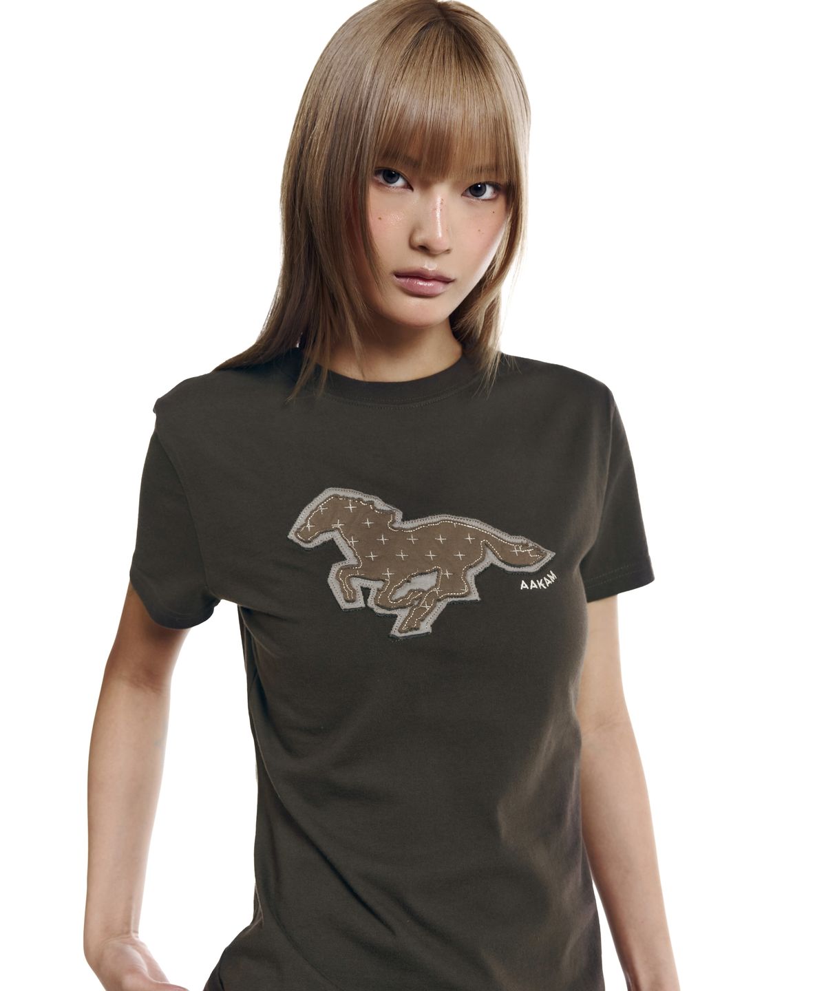 아캄(AAKAM) Sprint Horse Half Top (Khaki)
