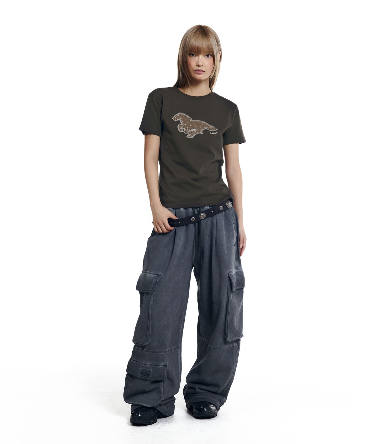 아캄(AAKAM) Sprint Horse Half Top (Khaki)
