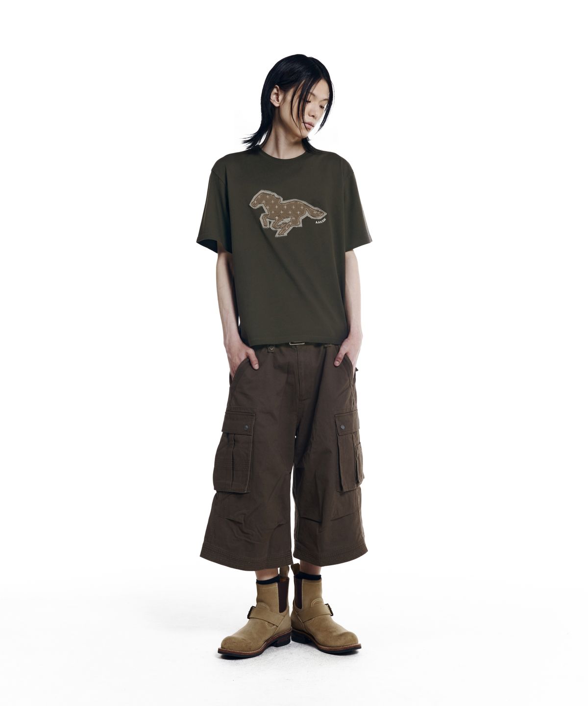 아캄(AAKAM) Sprint Horse Half Top (Khaki)