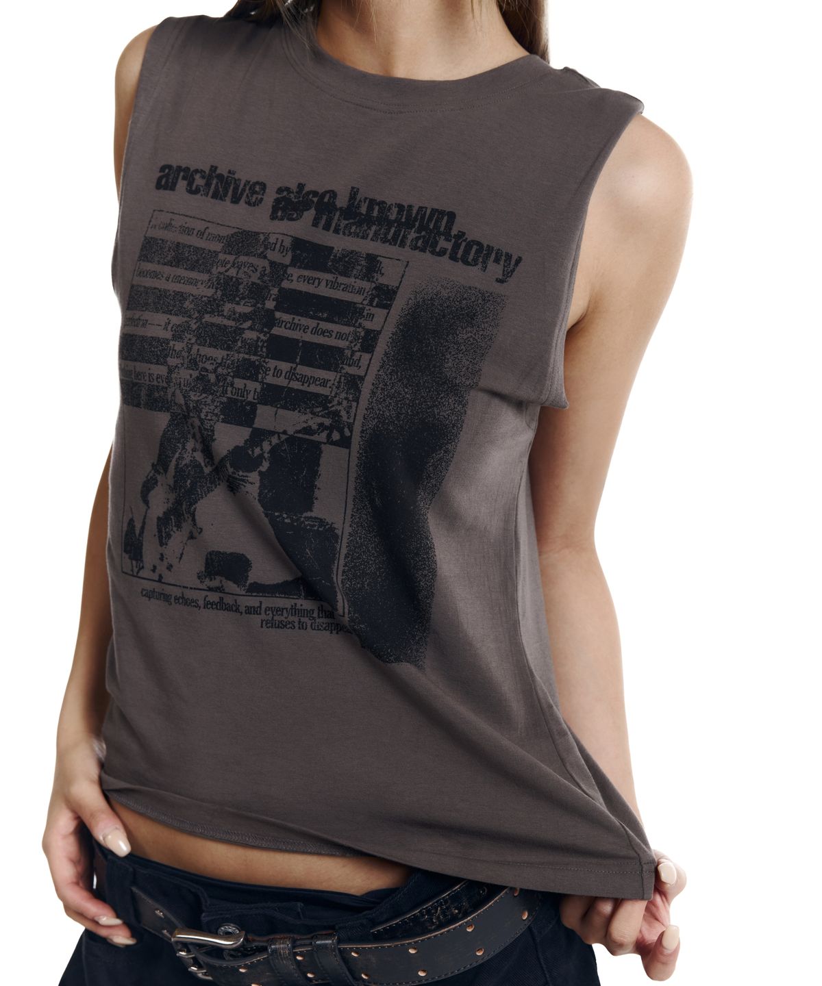 아캄(AAKAM) Smashed Guitar Sleeveless (Brown)