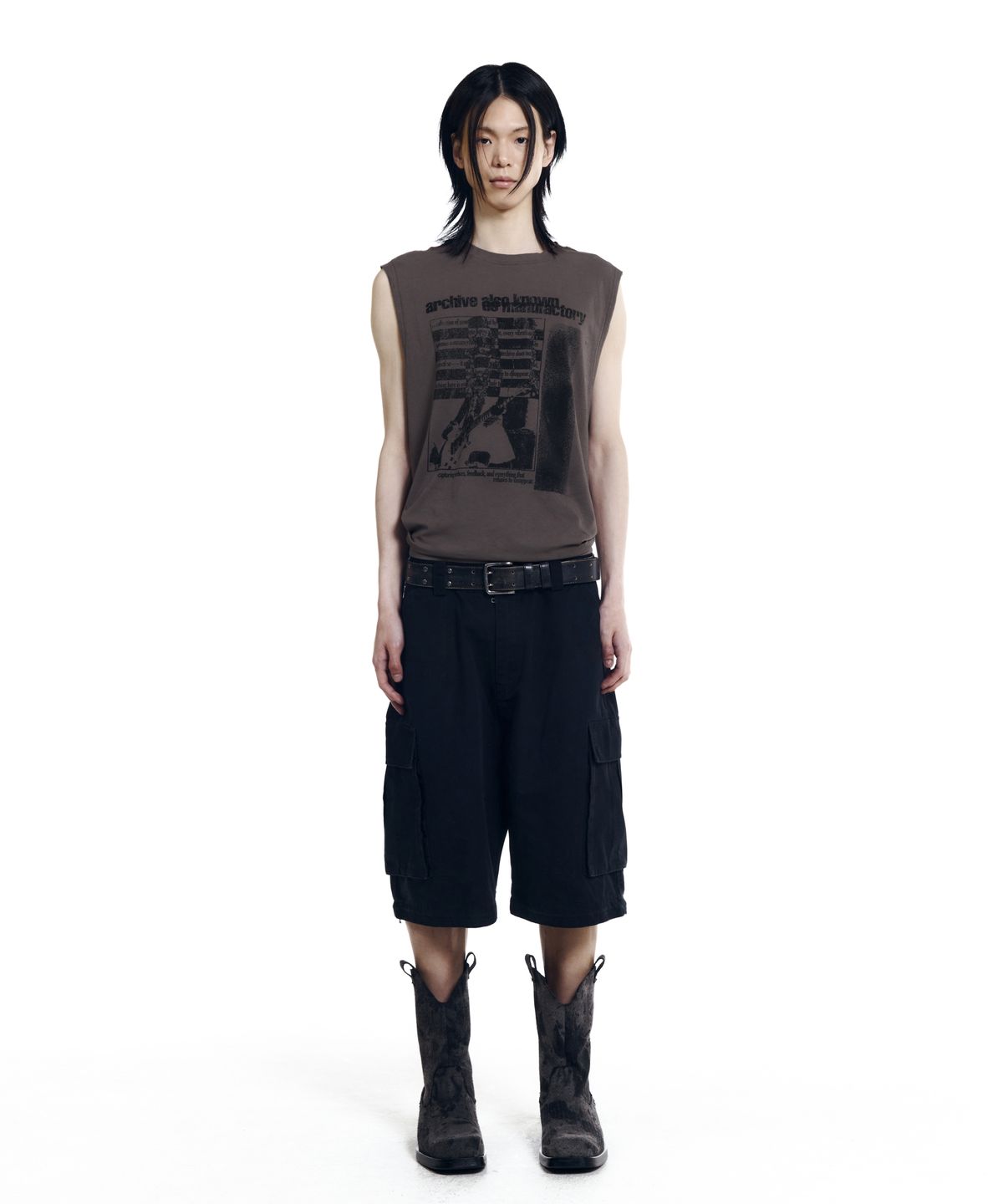 아캄(AAKAM) Smashed Guitar Sleeveless (Brown)