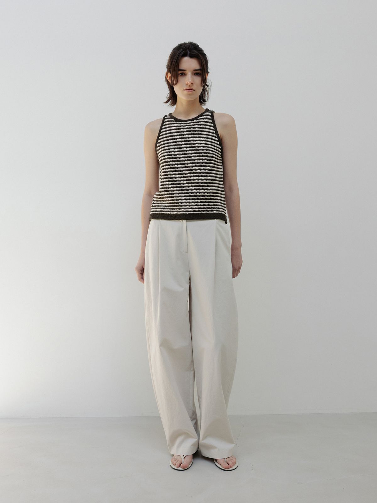 모이아(MOIA) wave knit top (brown mix)