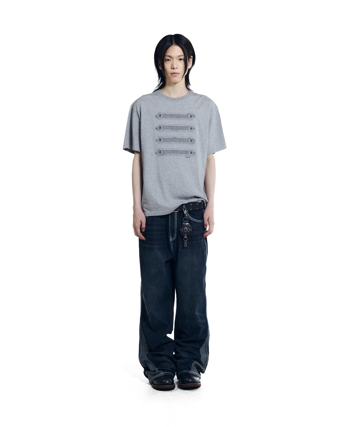 아캄(AAKAM) Napoleon Corded Half Top (Gray)