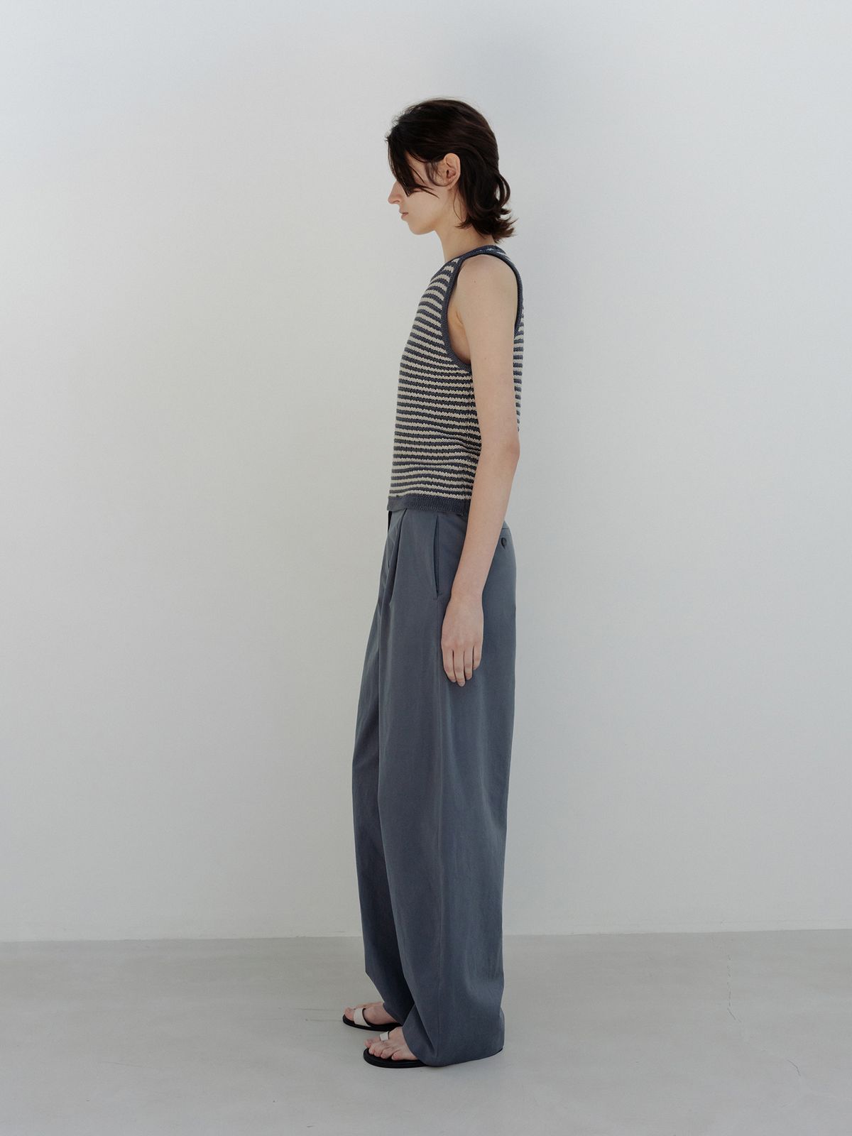 모이아(MOIA) wave knit top (blue mix)