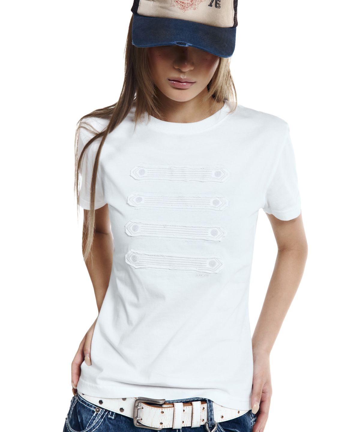 아캄(AAKAM) Napoleon Corded Half Top (White)