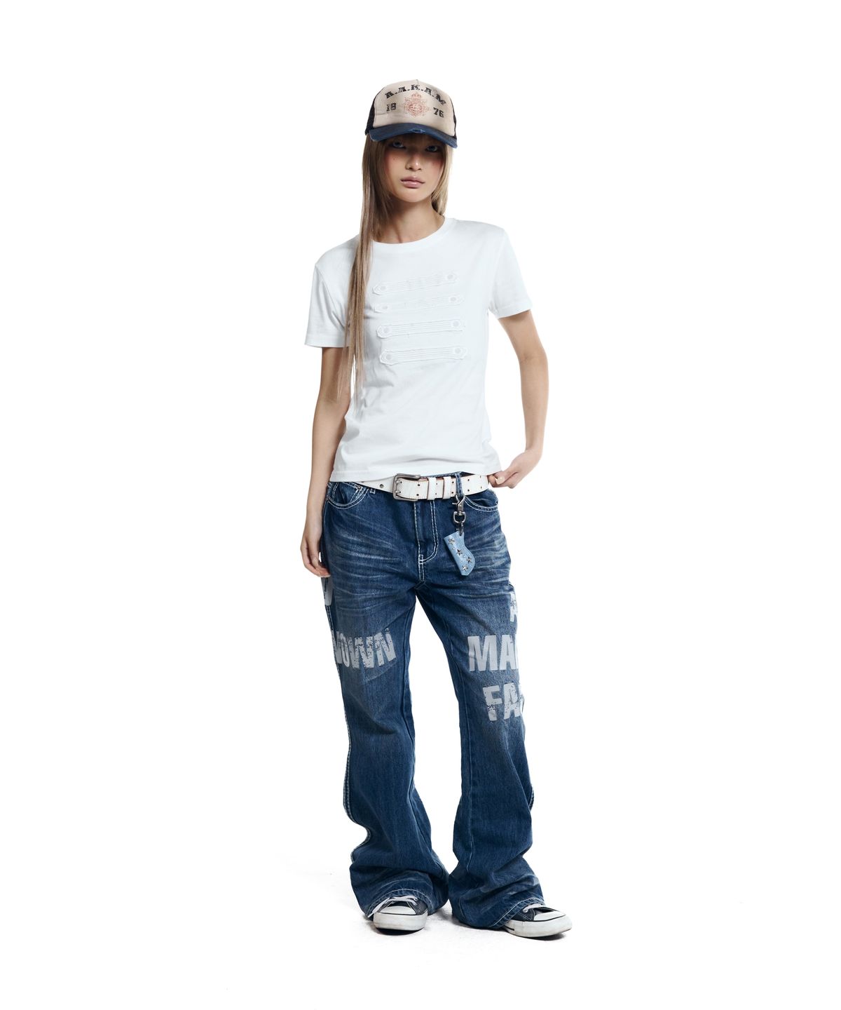 아캄(AAKAM) Napoleon Corded Half Top (White)