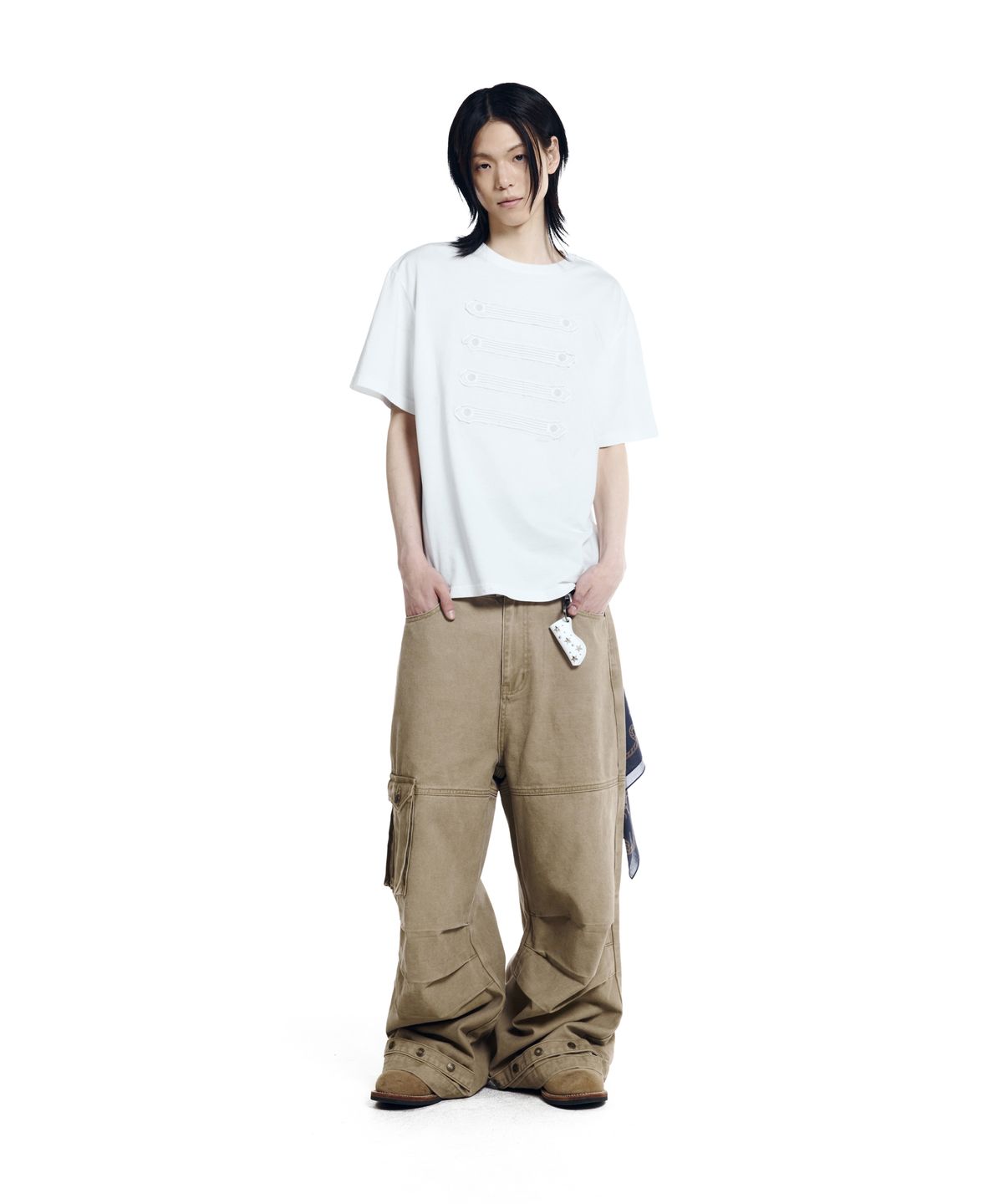 아캄(AAKAM) Napoleon Corded Half Top (White)