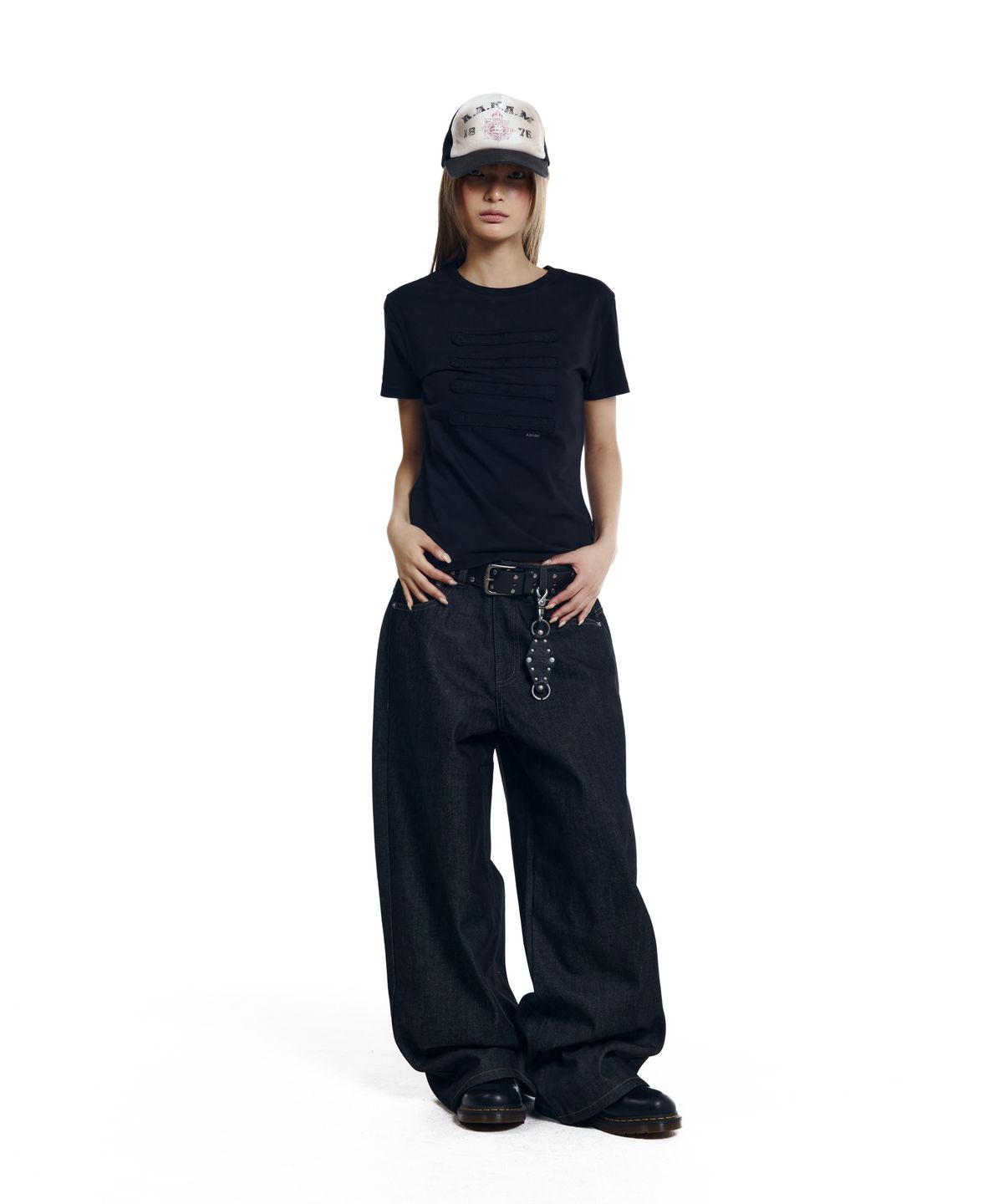 아캄(AAKAM) Napoleon Corded Half Top (Black)