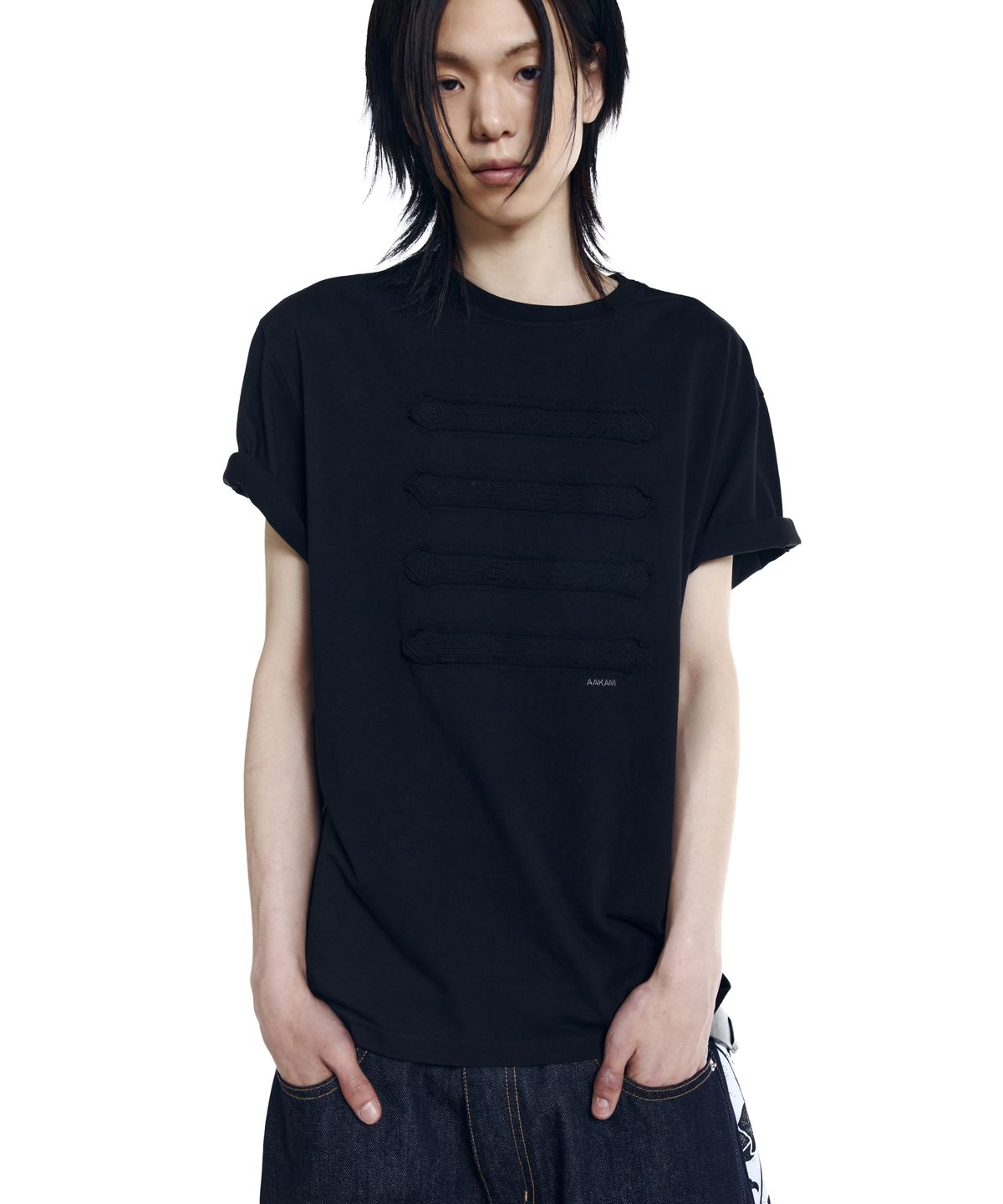 아캄(AAKAM) Napoleon Corded Half Top (Black)