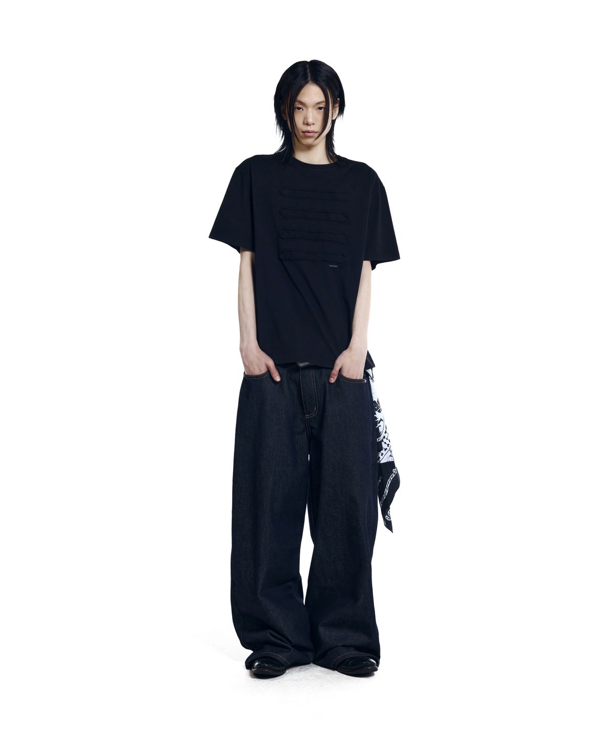 아캄(AAKAM) Napoleon Corded Half Top (Black)