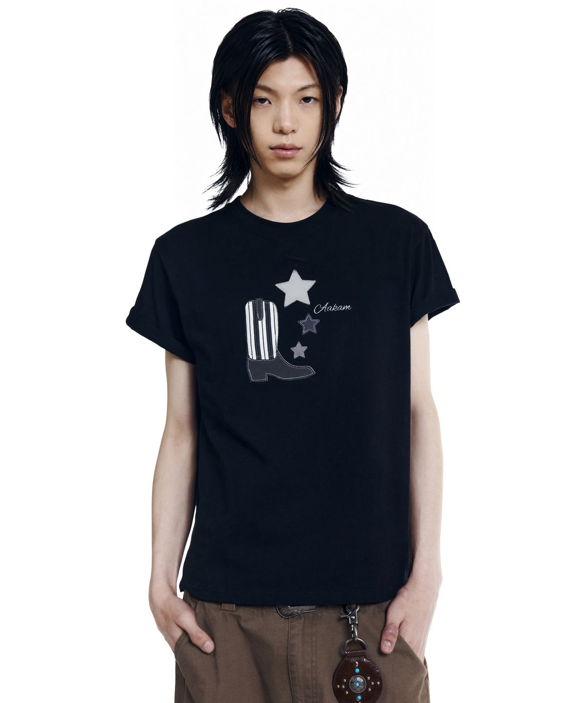 아캄(AAKAM) Western Boots Half Top (Black)