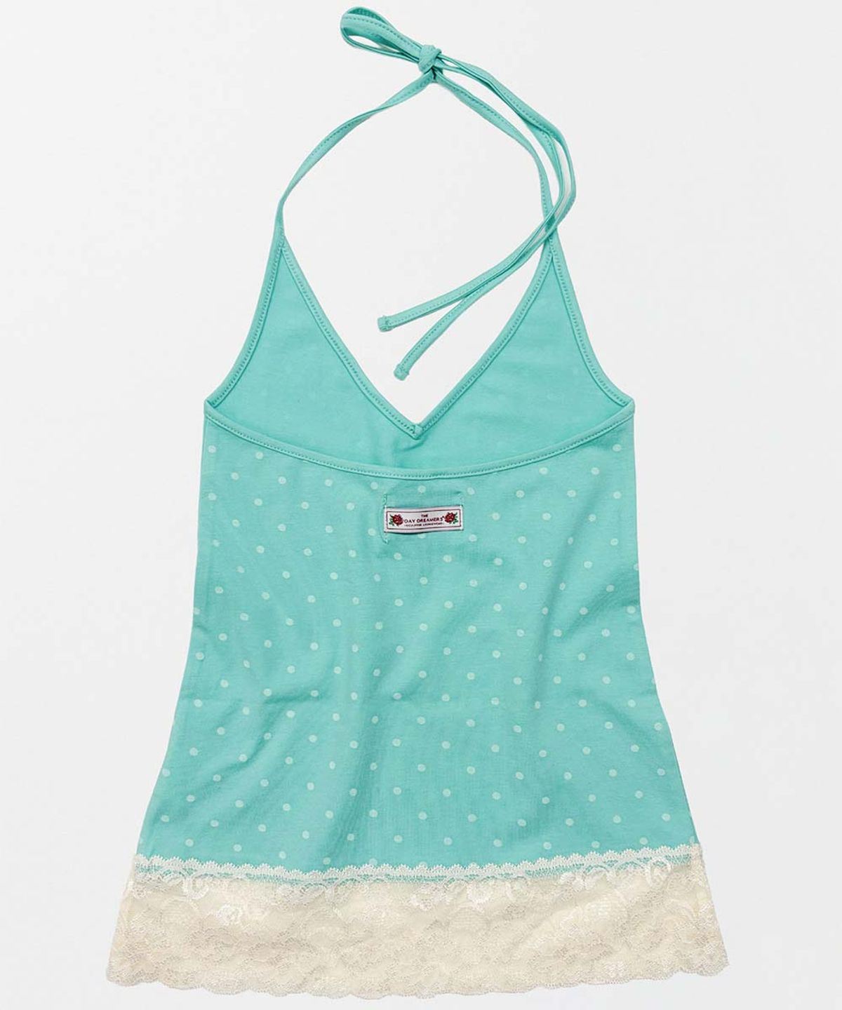스컬프터(SCULPTOR) Dot Lace Halter Top Miami Blue